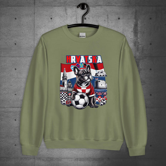 Frenchie Croatia -Hrvatska Football Fan Unisex Sweater