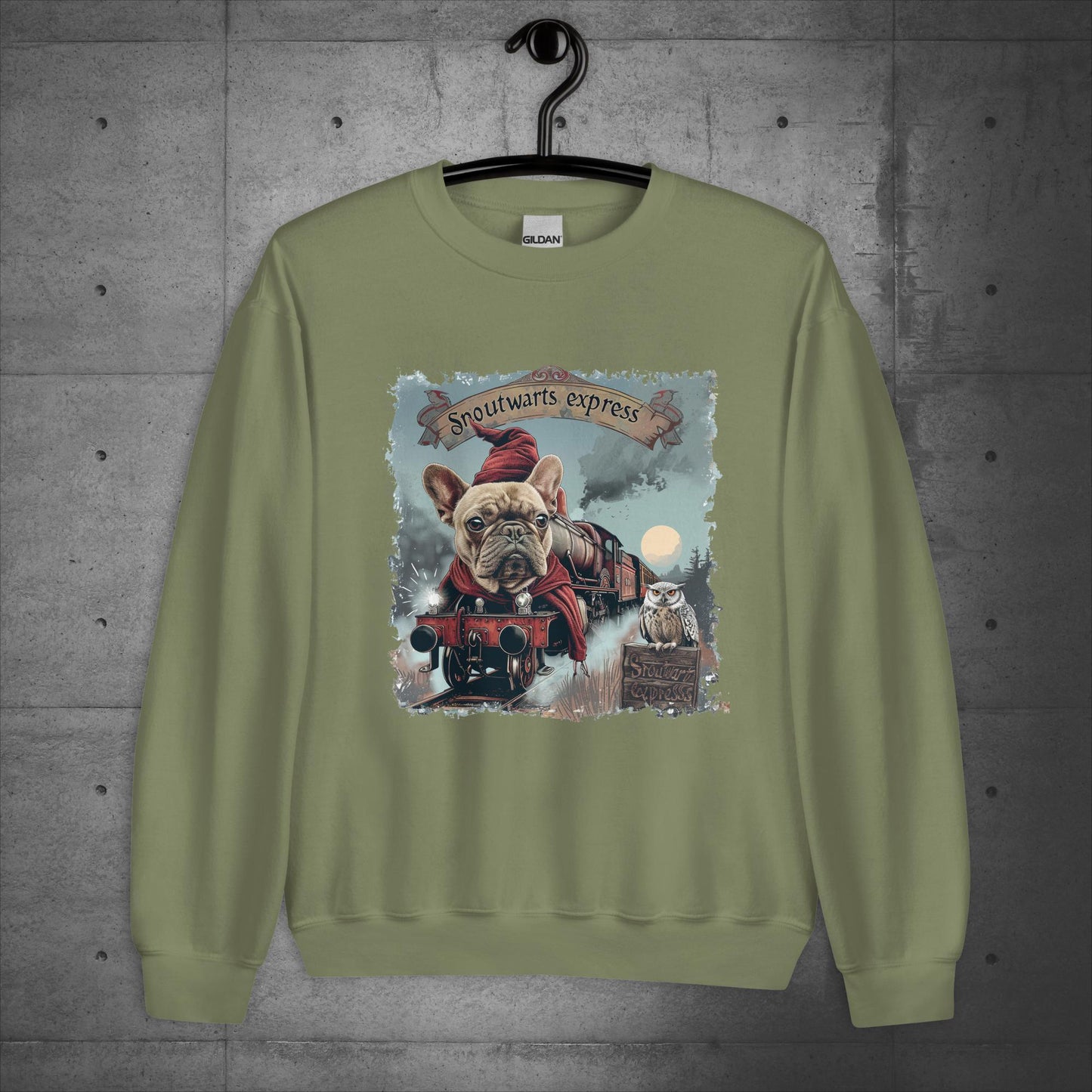 Unisex French Bulldog "Snoutwarts Express" Sweater/Sweatshirt - Frenchie Emporium