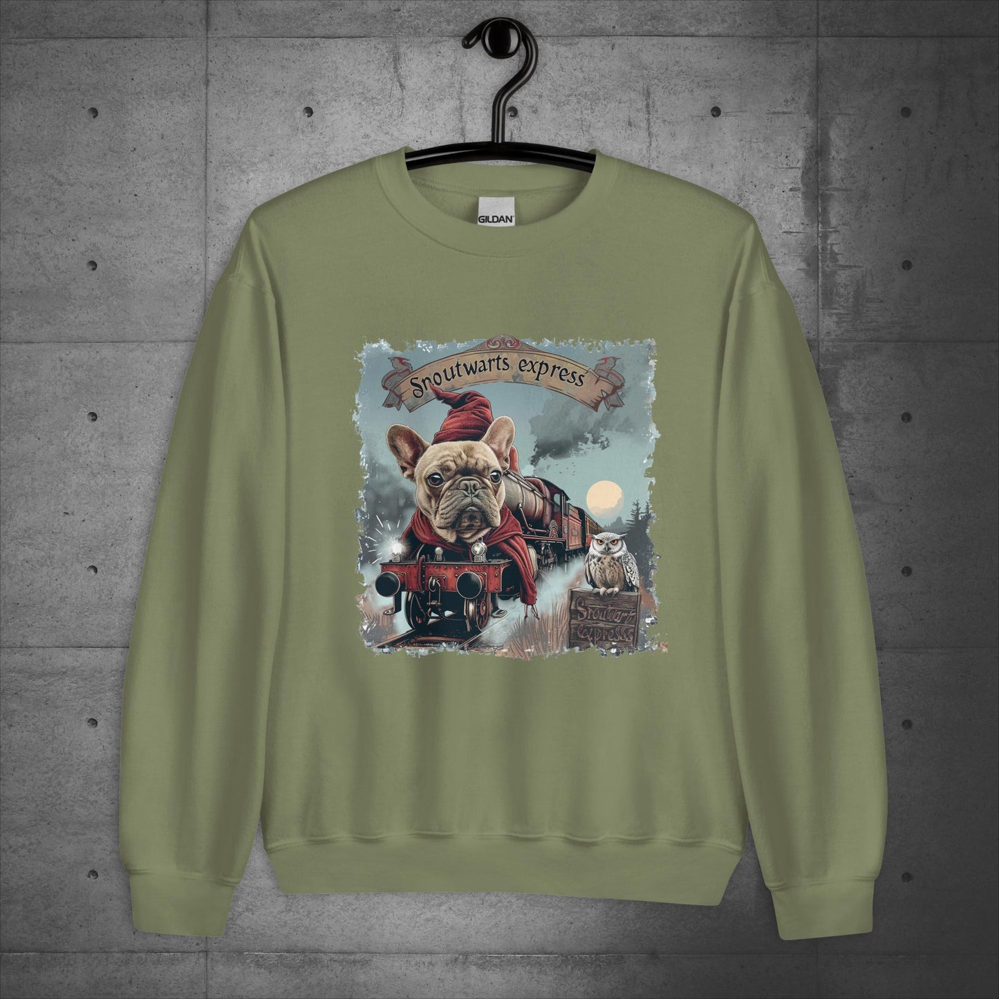 Unisex French Bulldog "Snoutwarts Express" Sweater/Sweatshirt