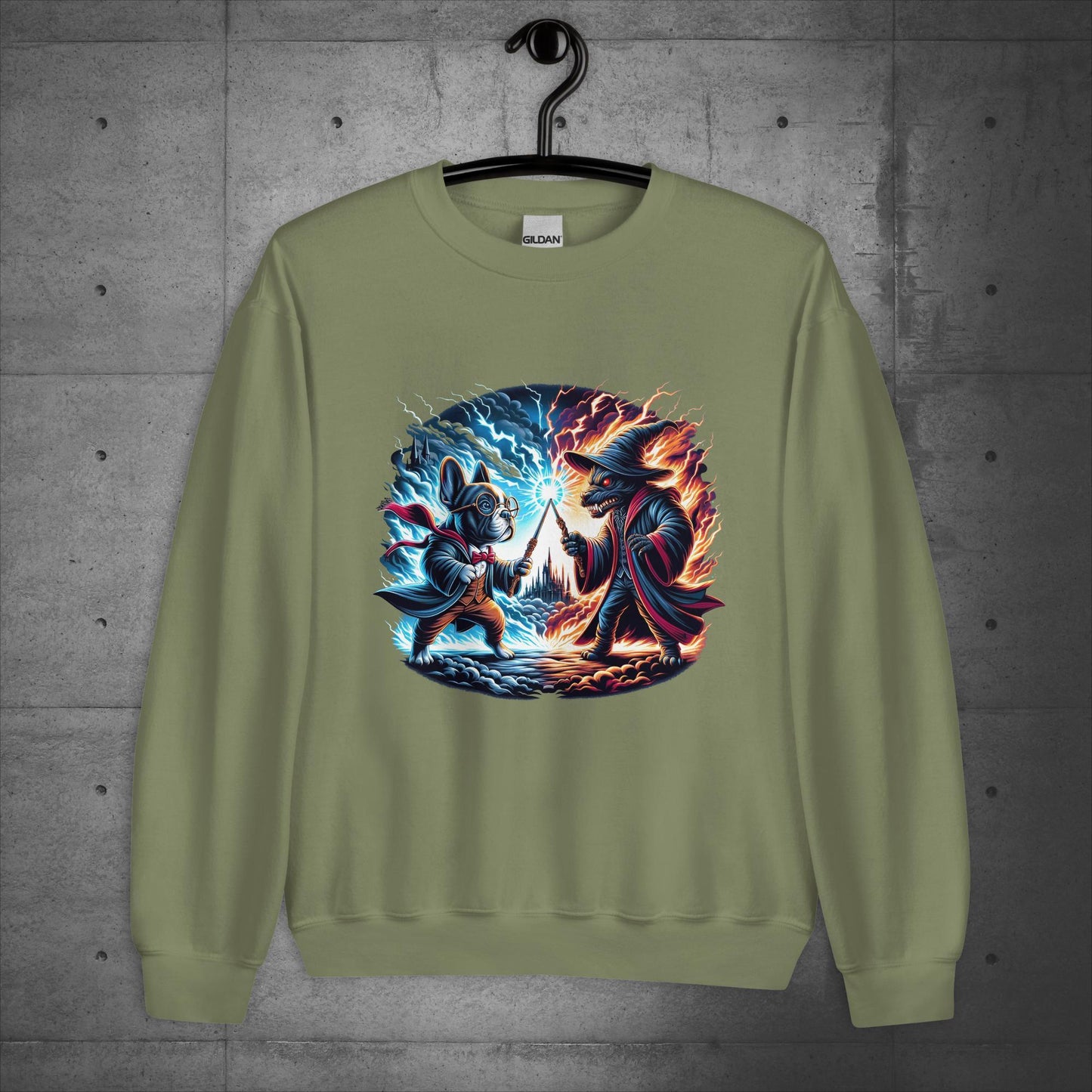 Unisex French Bulldog "Wizarding Duel" Sweater/Sweatshirt - Frenchie Emporium
