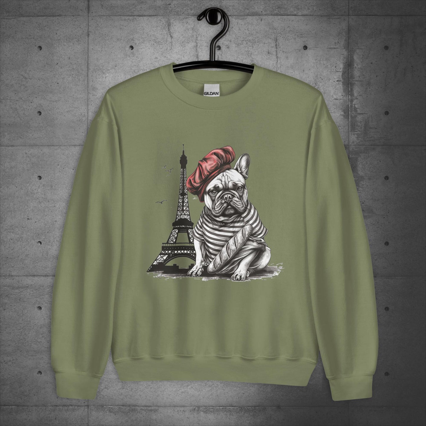 Unisex French Bulldog at the Eiffel Tower Sweater/Sweatshirt - Frenchie Emporium