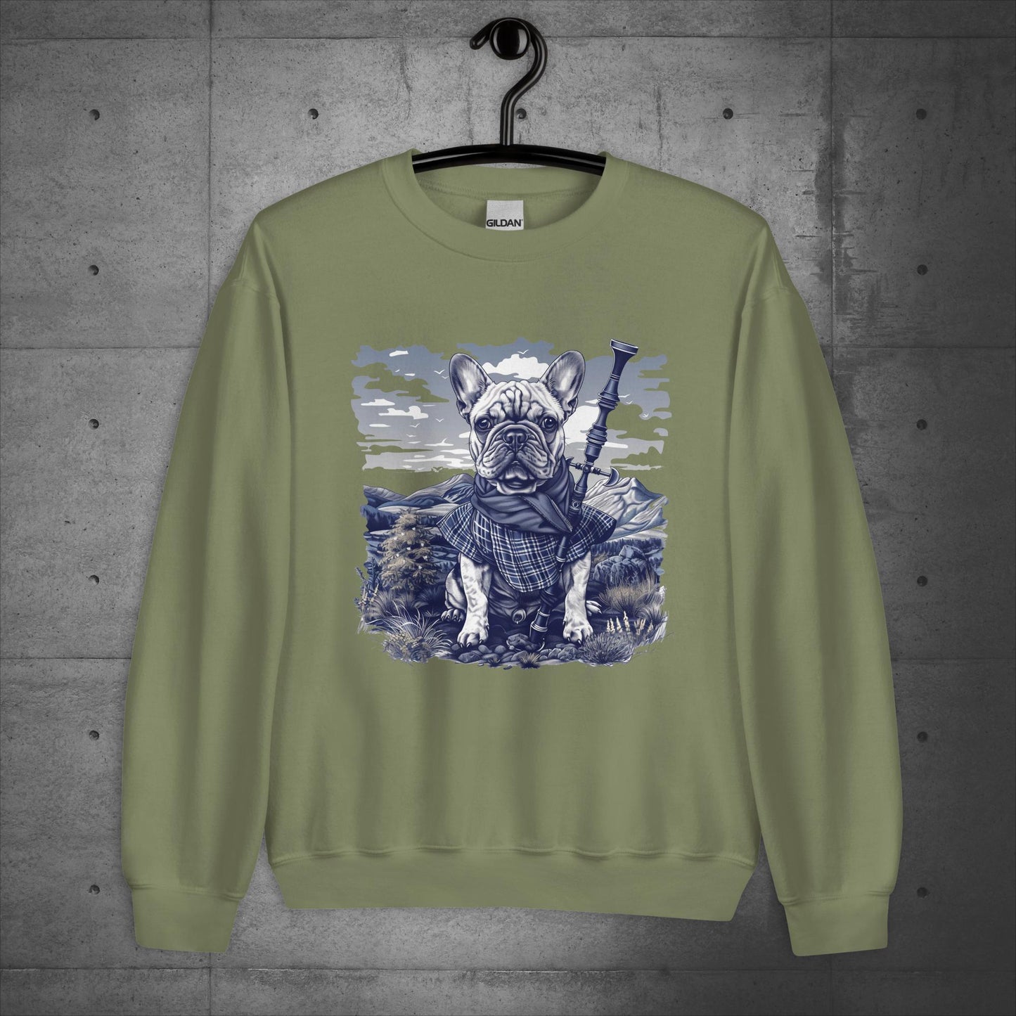 Highland Tartan Frenchie - Unisex Sweatshirt/Sweater - Frenchie Emporium