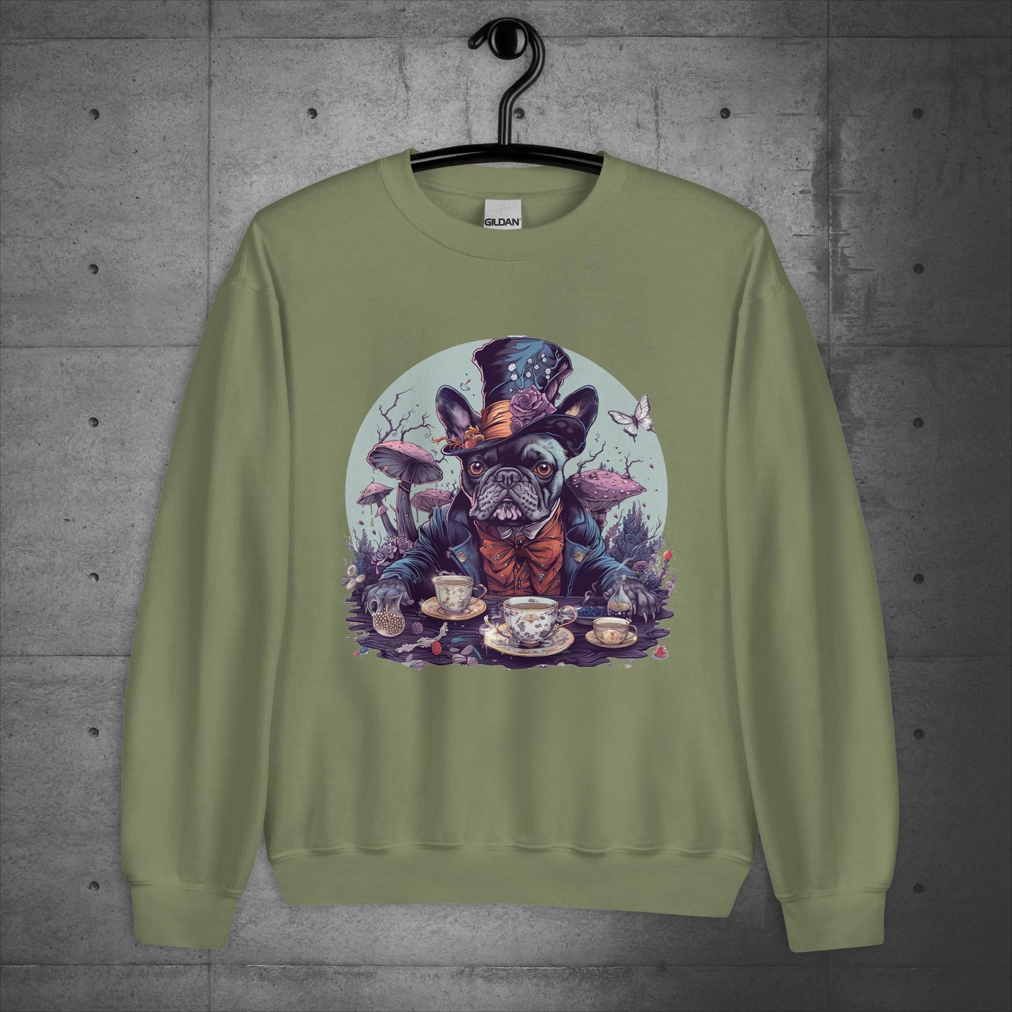 Mad Hatter Frenchie - Unisex Sweater/Sweatshirt - Frenchie Emporium