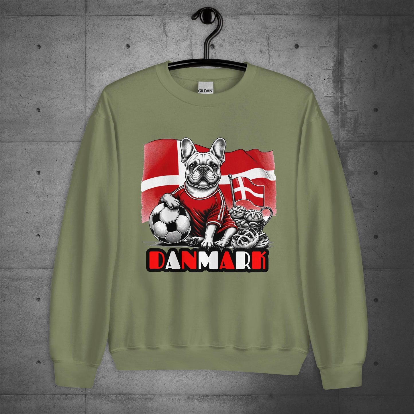 Frenchie Danmark Football Fan - Unisex Sweater / Sweatshirt - Frenchie Emporium