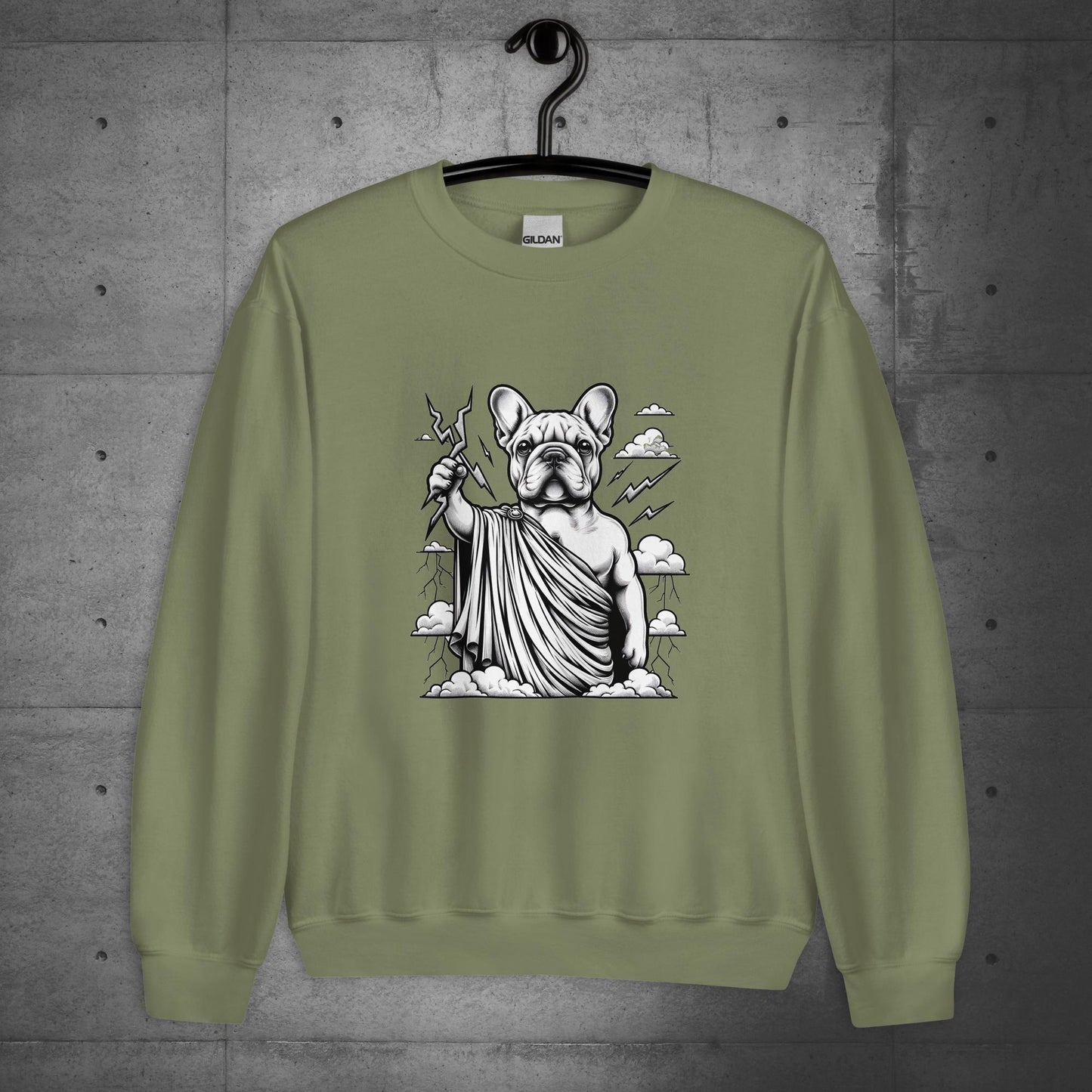 "Thunderous Zeus" Frenchie - Unisex Sweatshirt/Sweater - Frenchie Emporium