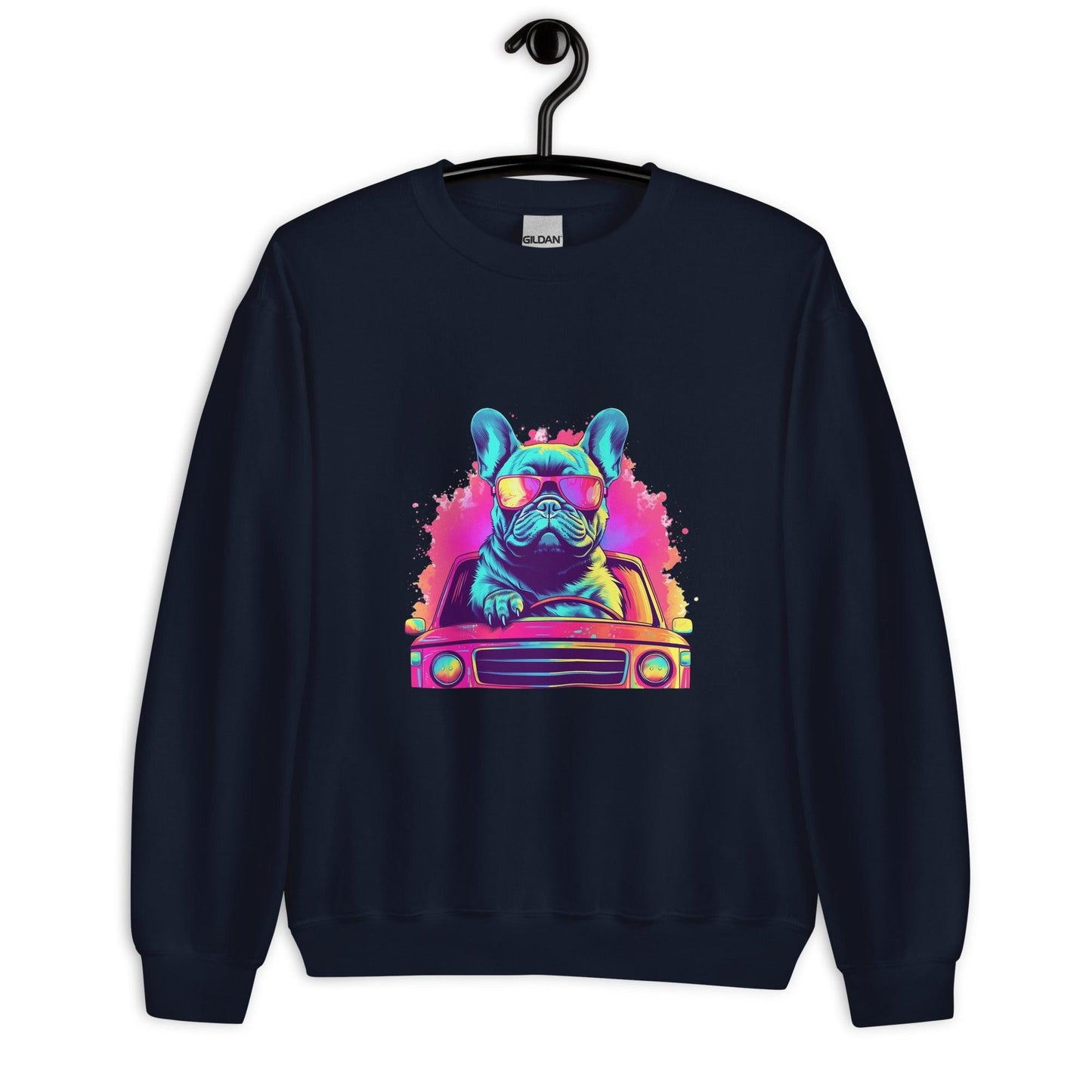 Cruisin' Canines: French Bulldog on Wheels Unisex Sweater - Frenchie Emporium