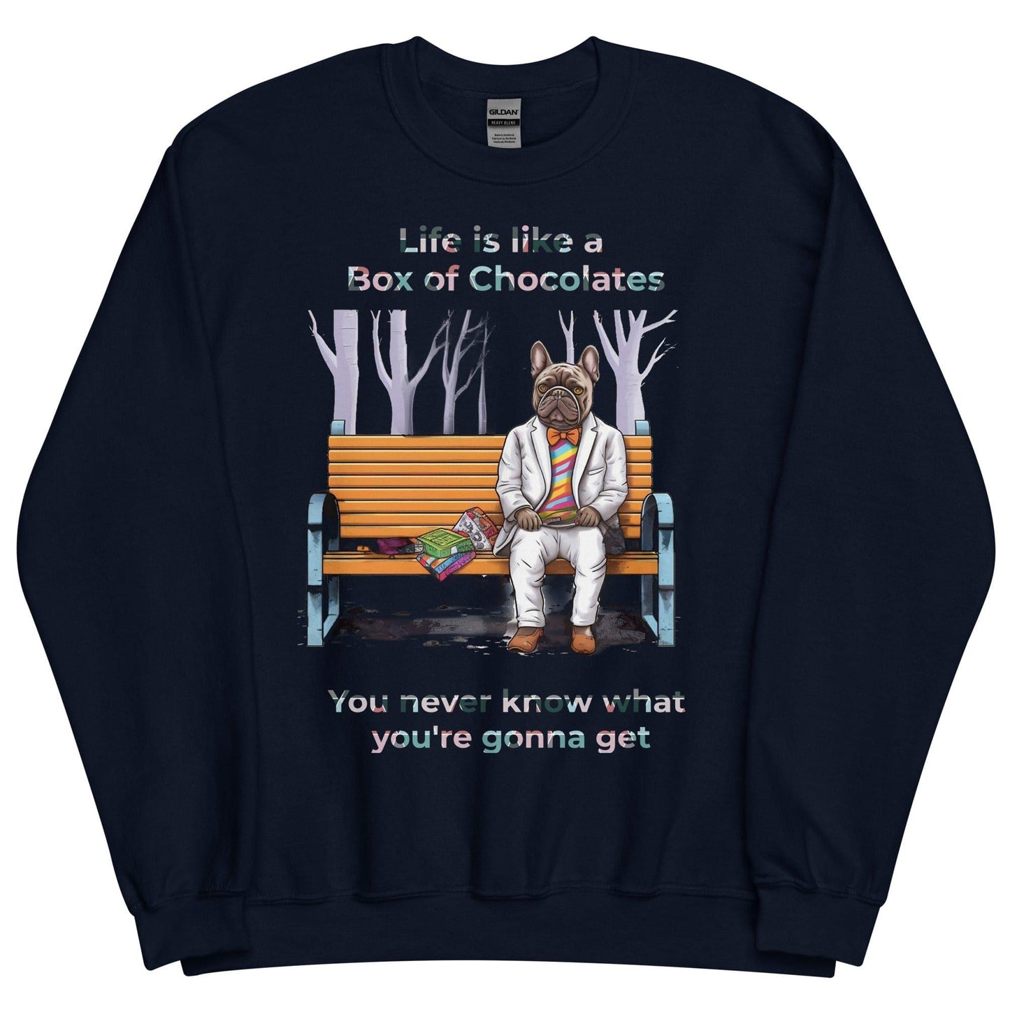 "Life Is Like a Box of Chocolates" French Bulldog - Unisex Sweater - Frenchie Emporium
