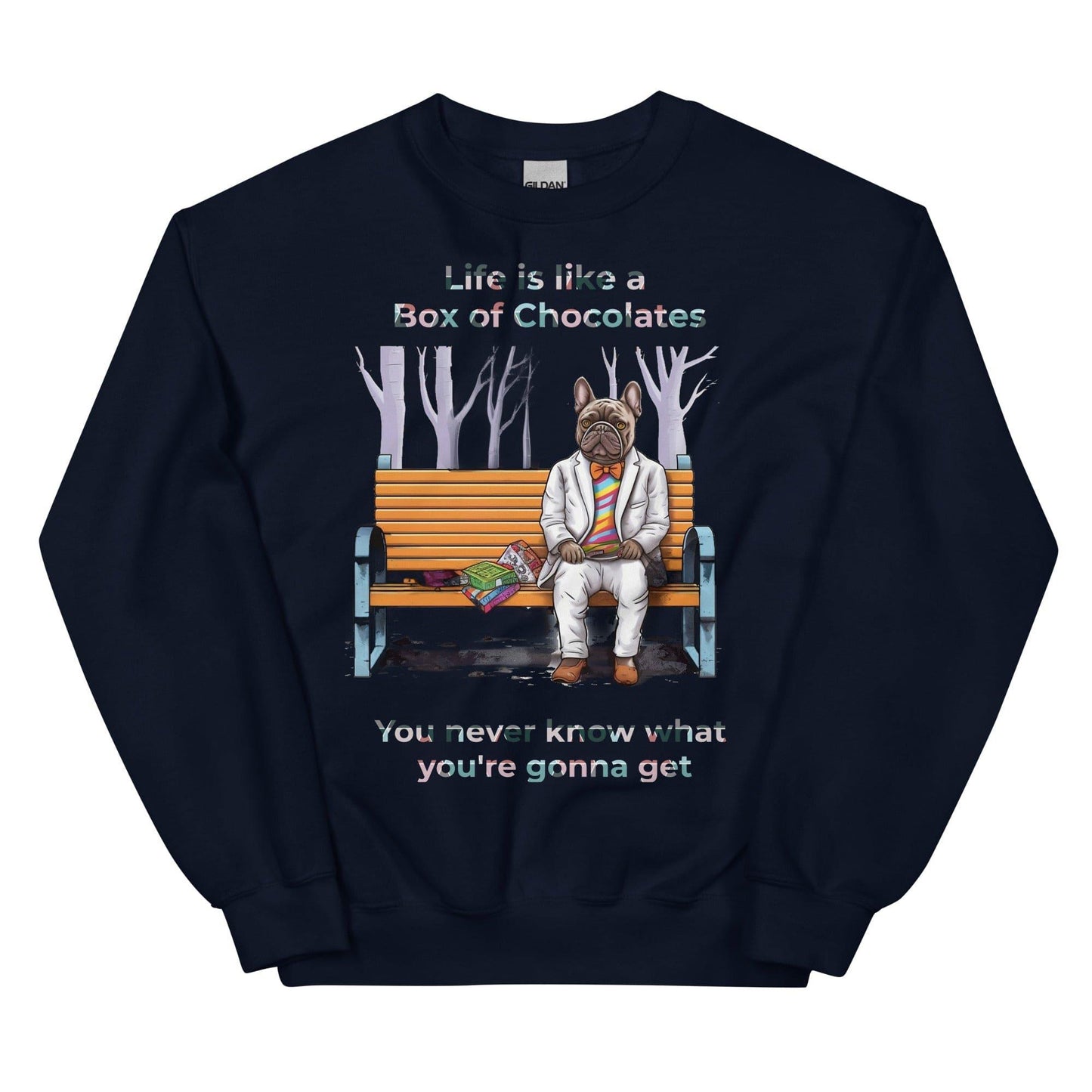 "Life Is Like a Box of Chocolates" French Bulldog - Unisex Sweater - Frenchie Emporium