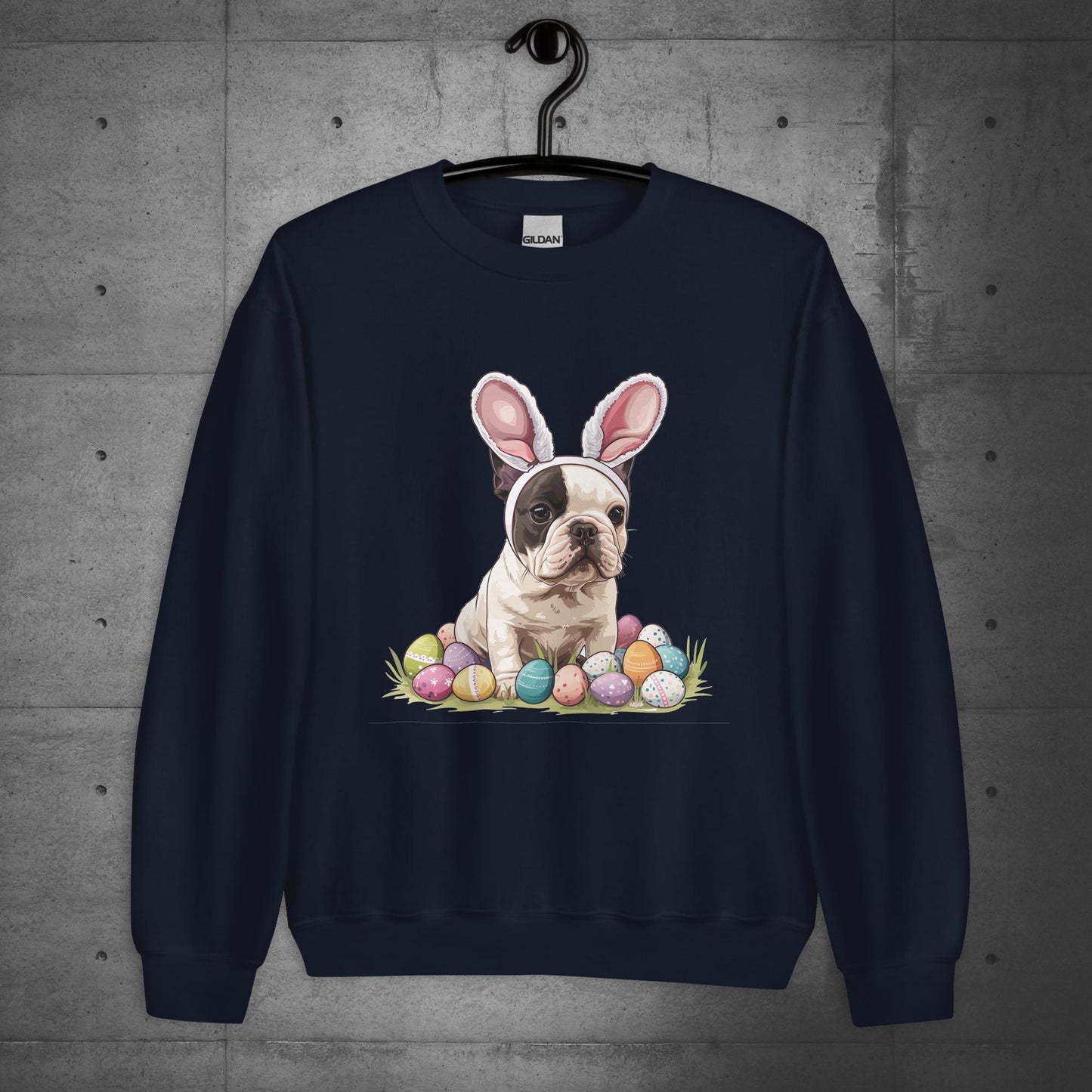 Frenchie Easter Bunny Bliss Sweater Unisex Sweatshirt - Frenchie Emporium