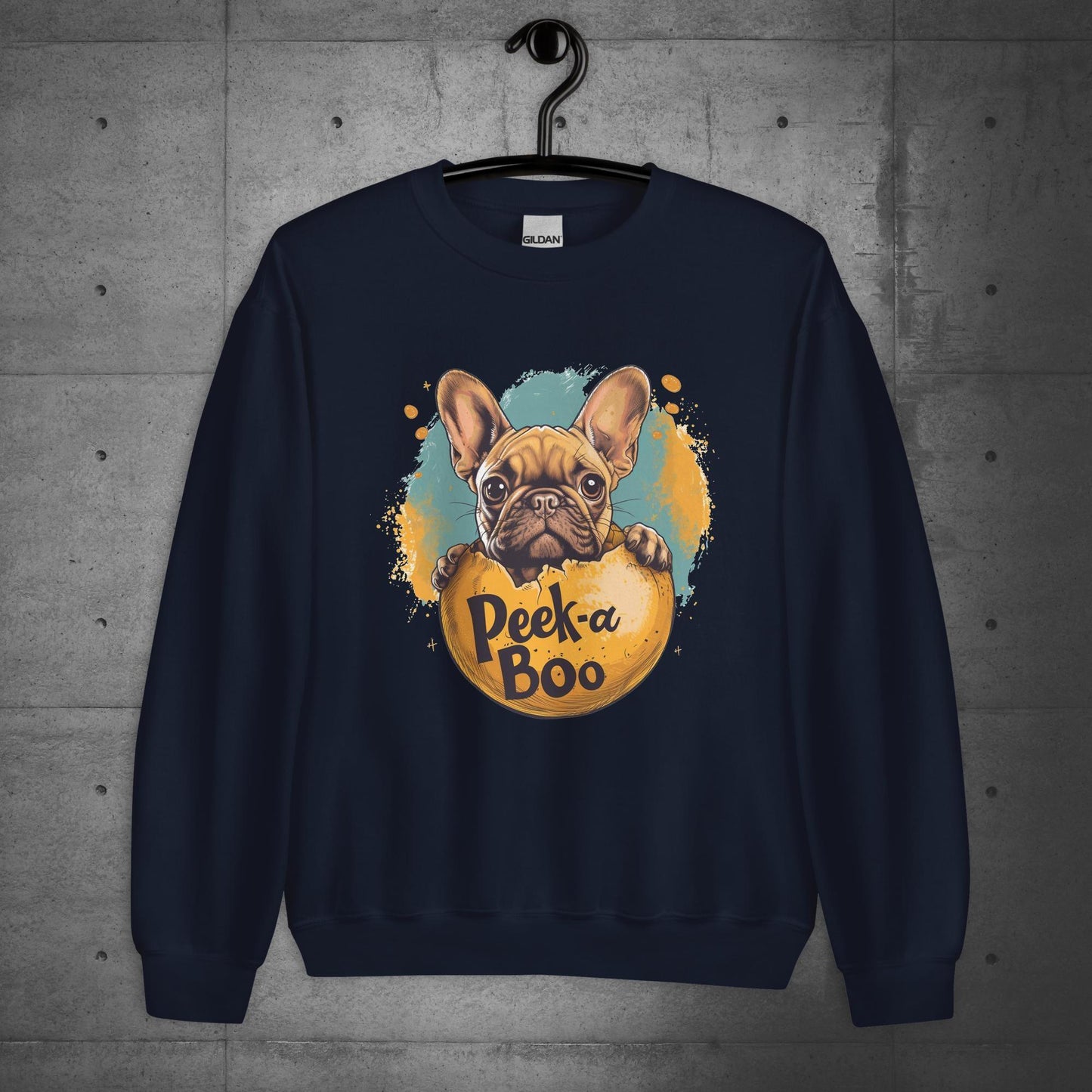 "Peek-a-Boo Frenchie" - Unisex Sweatshirt - Frenchie Emporium