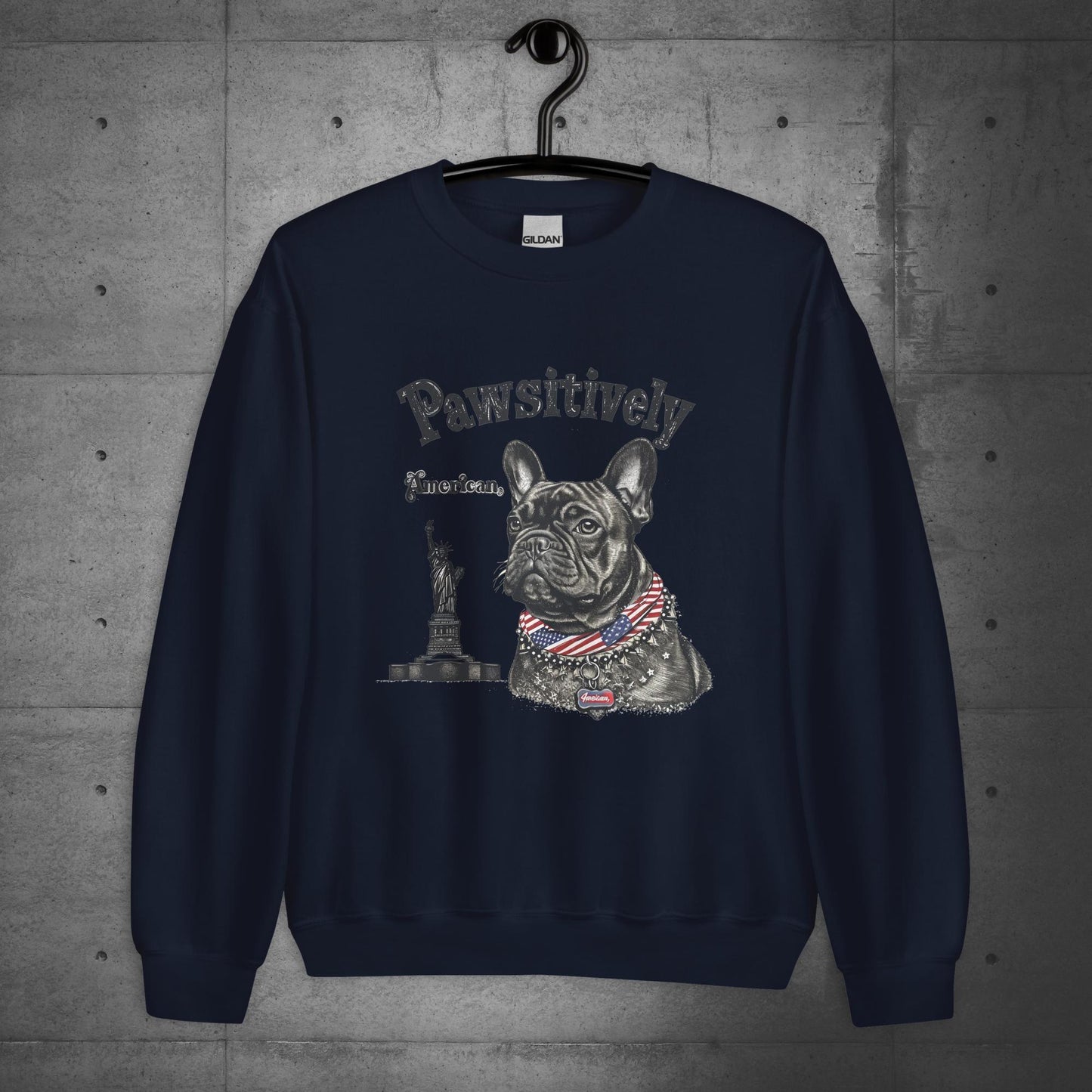 Unisex "Pawsitively American" French Bulldog Sweater/Sweatshirt - Frenchie Emporium
