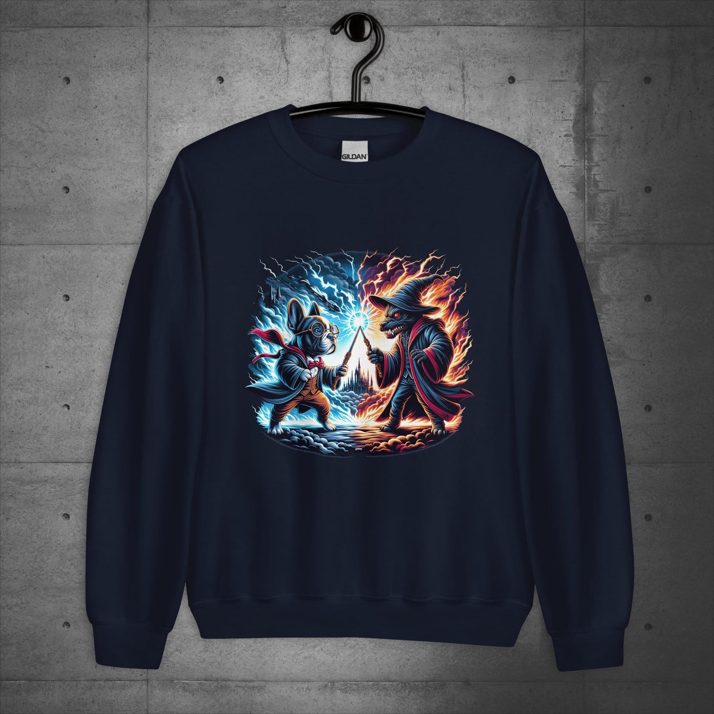 Unisex French Bulldog "Wizarding Duel" Sweater/Sweatshirt - Frenchie Emporium