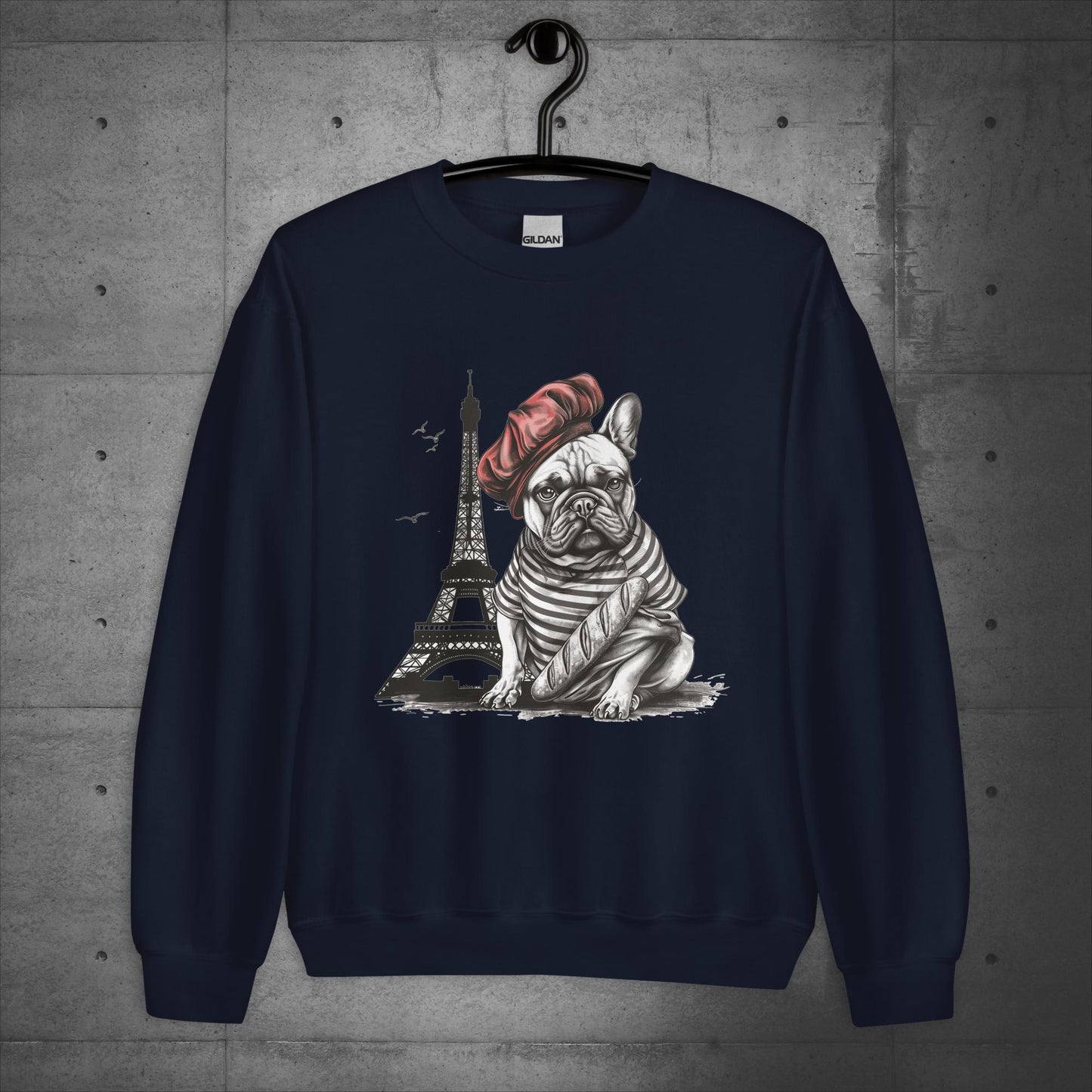 Unisex French Bulldog at the Eiffel Tower Sweater/Sweatshirt - Frenchie Emporium