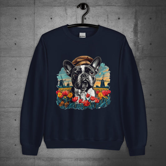 Tulip Field Frenchie - Unisex Sweater/Sweatshirt - Frenchie Emporium