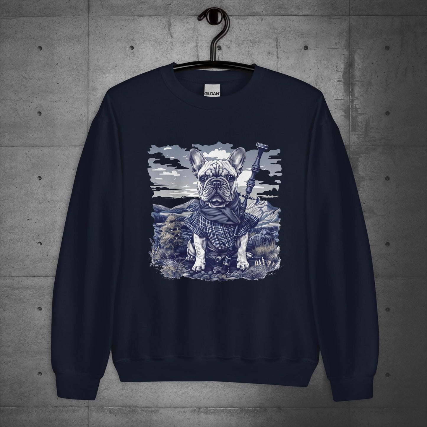 Highland Tartan Frenchie - Unisex Sweatshirt/Sweater - Frenchie Emporium