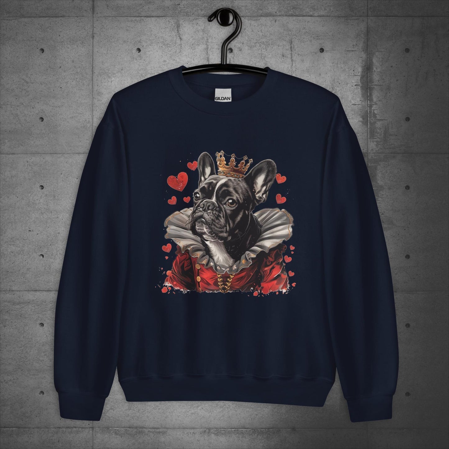 Queen of Hearts Frenchie - Unisex Sweatshirt - Frenchie Emporium