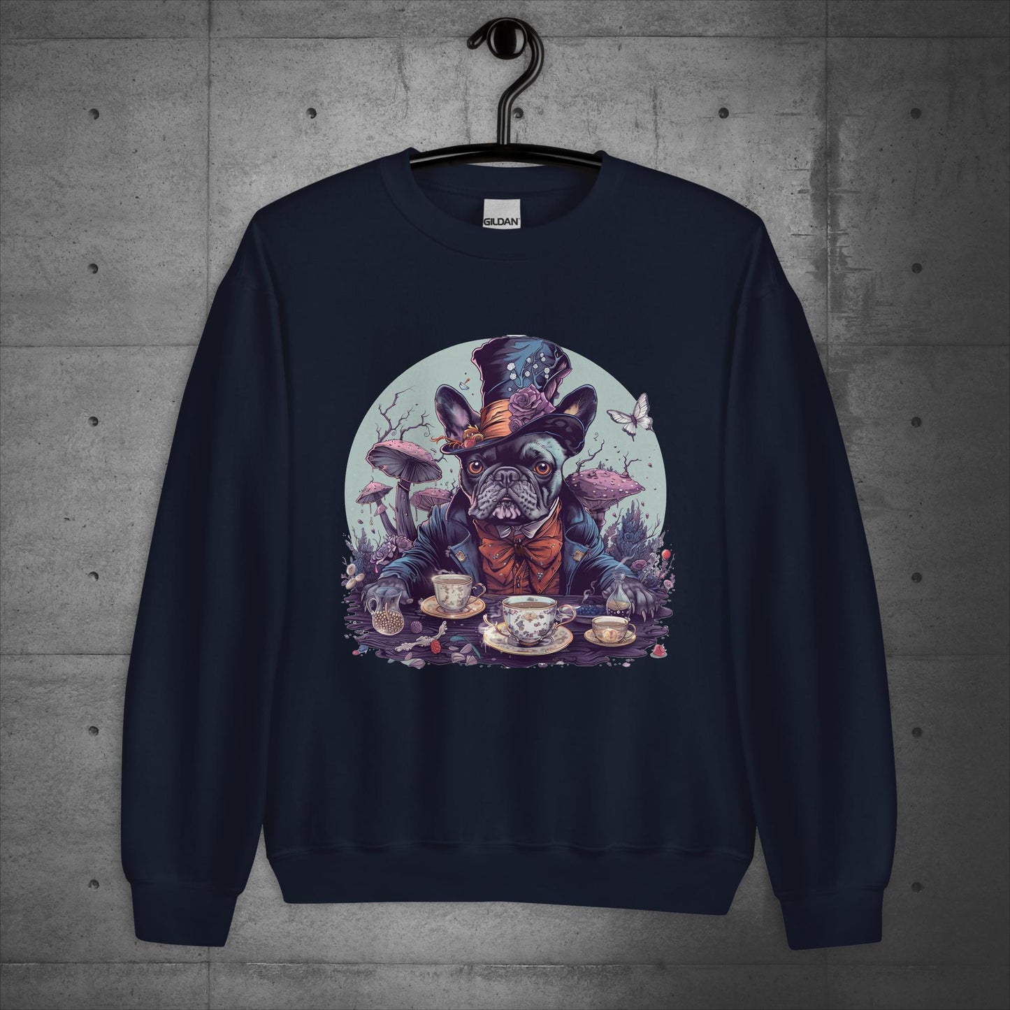 Mad Hatter Frenchie - Unisex Sweater/Sweatshirt - Frenchie Emporium