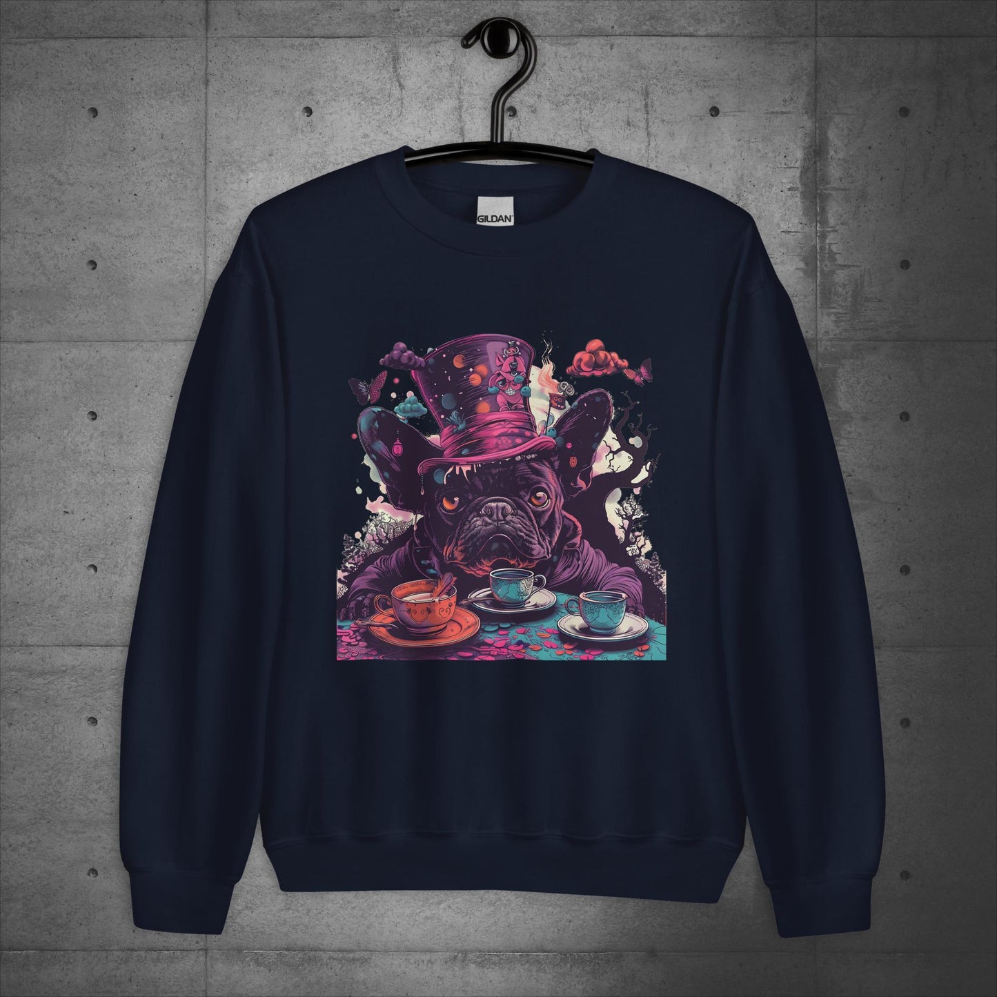 Alice in Wonderland Frenchie Tea Party- Unisex Sweatshirt/Sweater - Frenchie Emporium