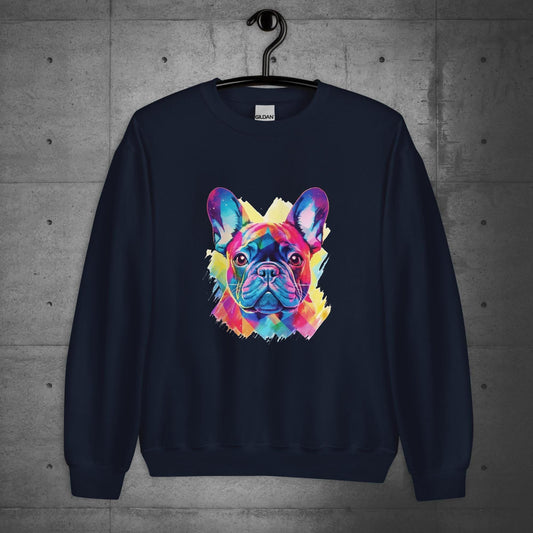 Vibrant Frenchie Abstract - Unisex Sweater/Sweatshirt - Frenchie Emporium