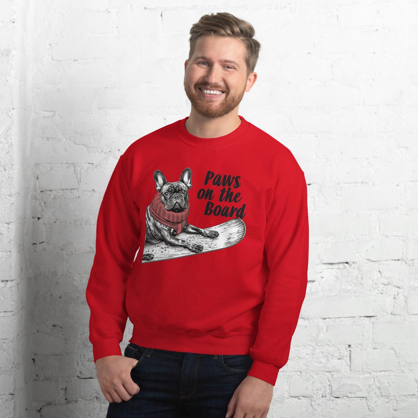 Paws on the Board Frenchie Unisex Sweatshirt - Frenchie Emporium