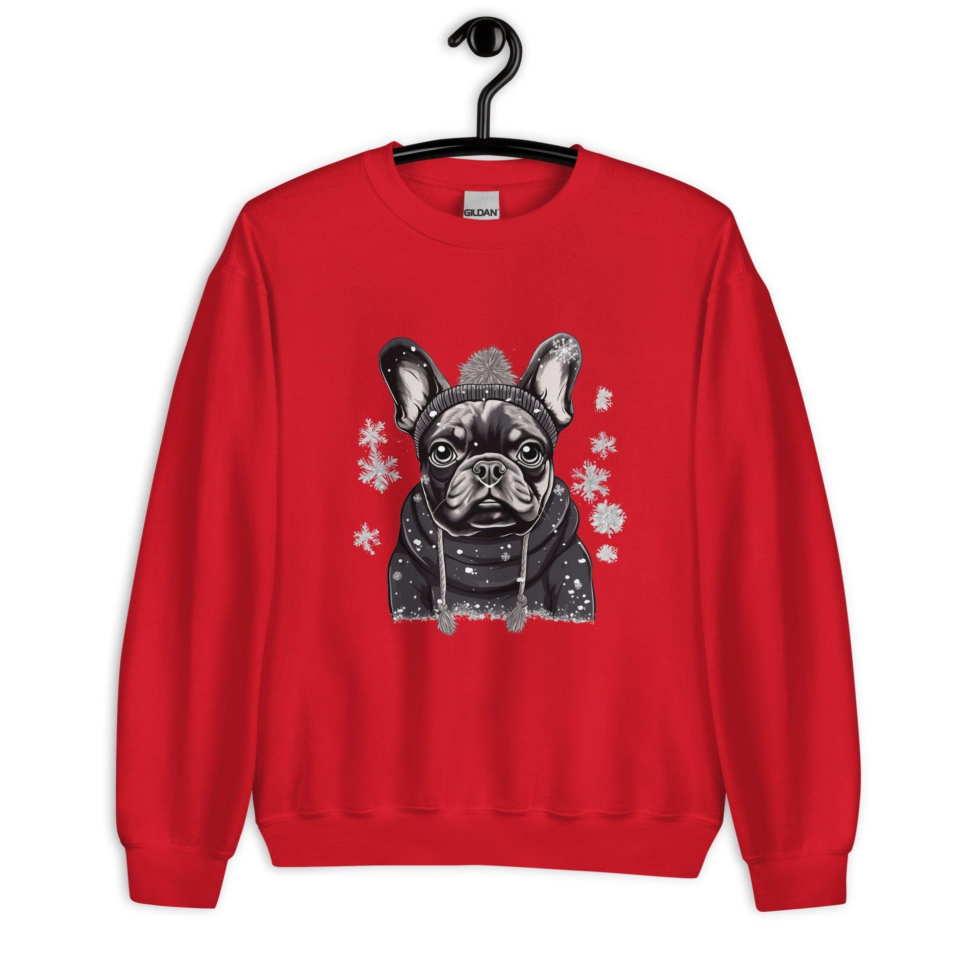 "Snowflake Serenity Frenchie" - Unisex Sweatshirt - Frenchie Emporium