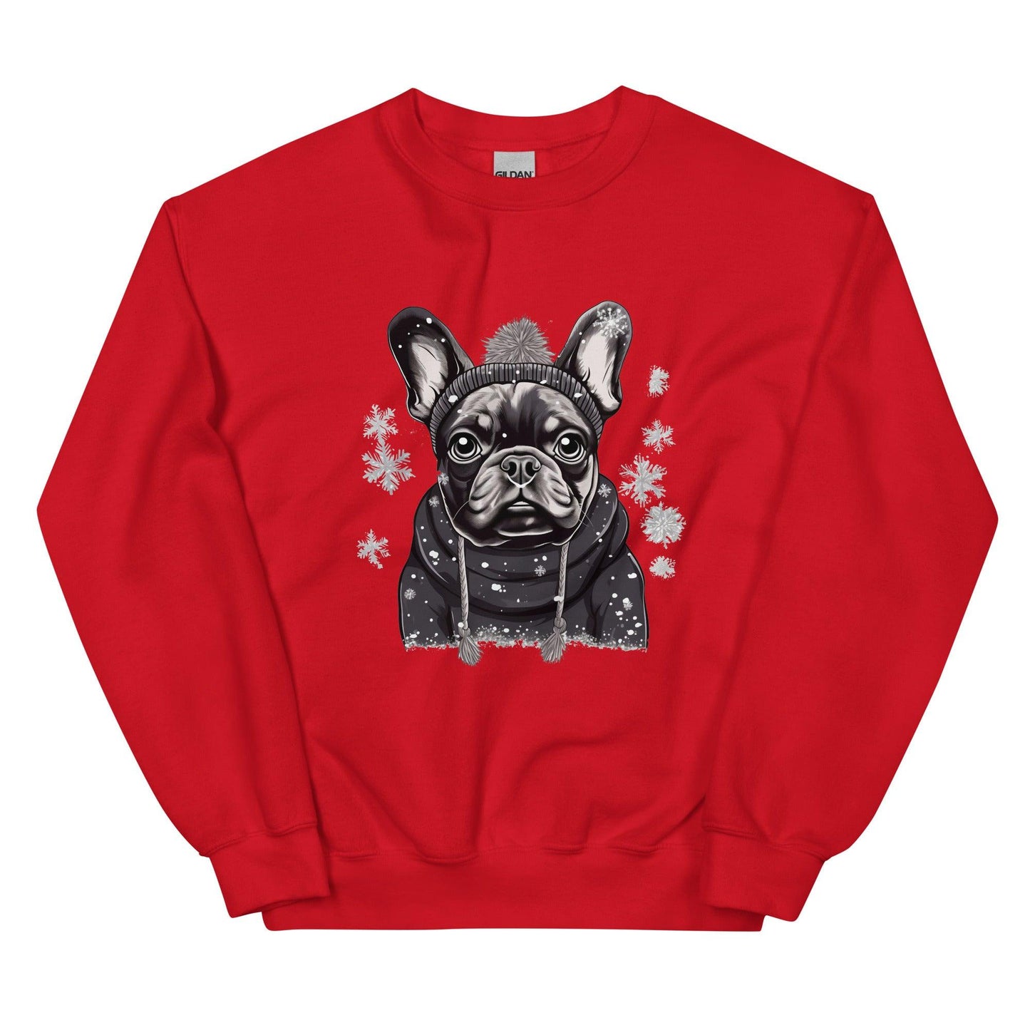 "Snowflake Serenity Frenchie" - Unisex Sweatshirt - Frenchie Emporium