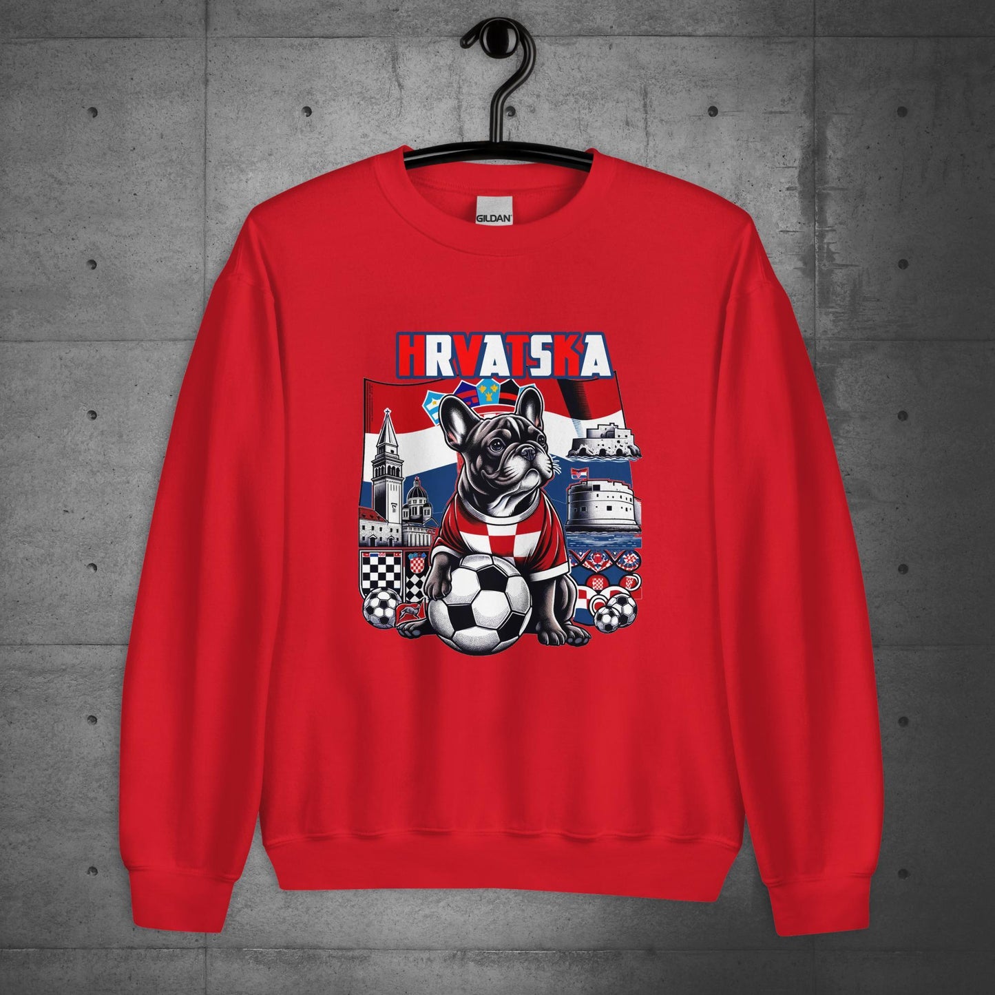 Frenchie Croatia -Hrvatska Football Fan Unisex Sweater - Frenchie Emporium