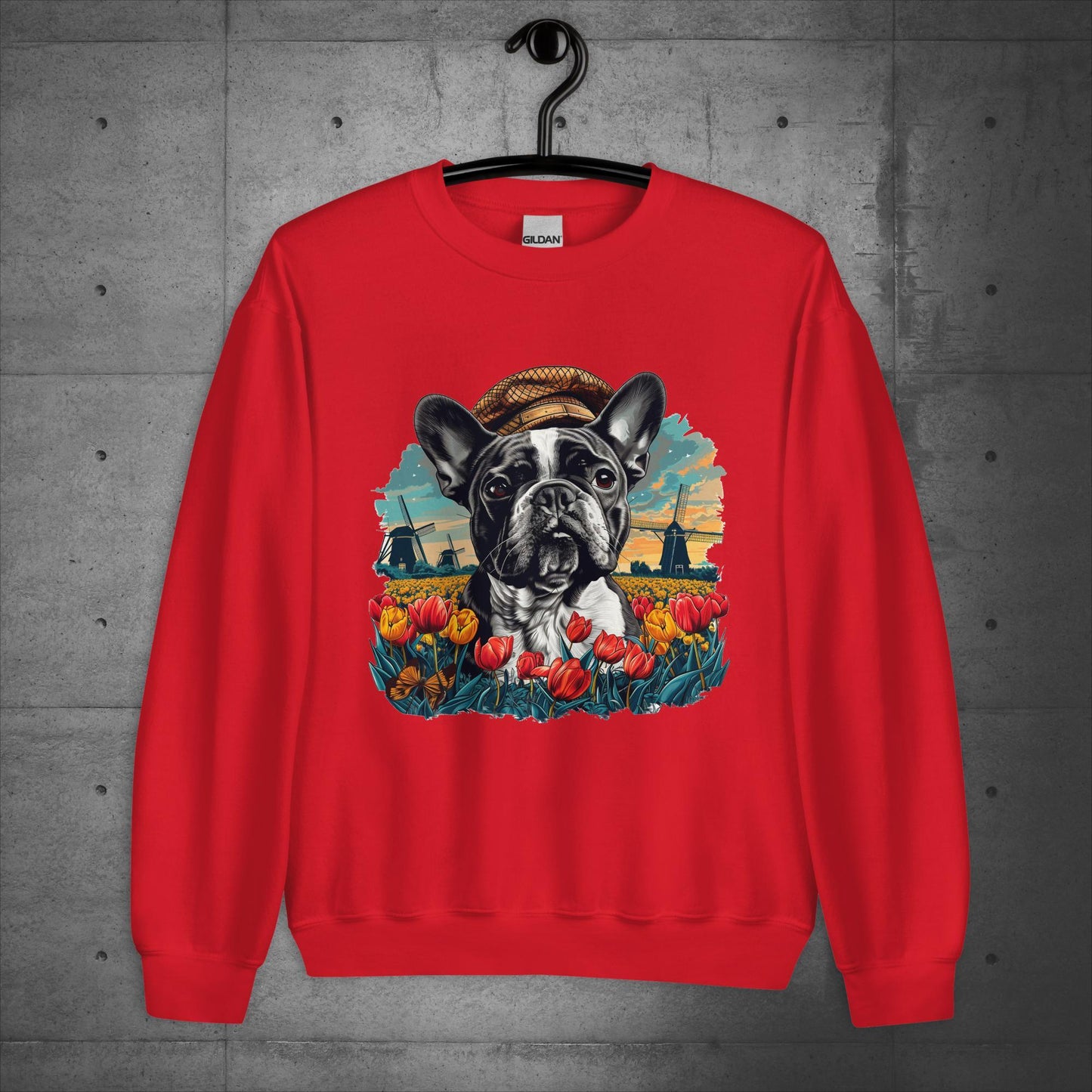 Tulip Field Frenchie - Unisex Sweater/Sweatshirt - Frenchie Emporium
