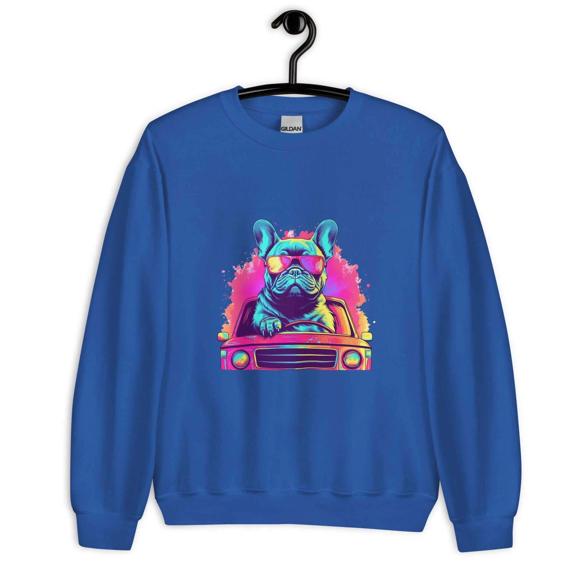Cruisin' Canines: French Bulldog on Wheels Unisex Sweater - Frenchie Emporium