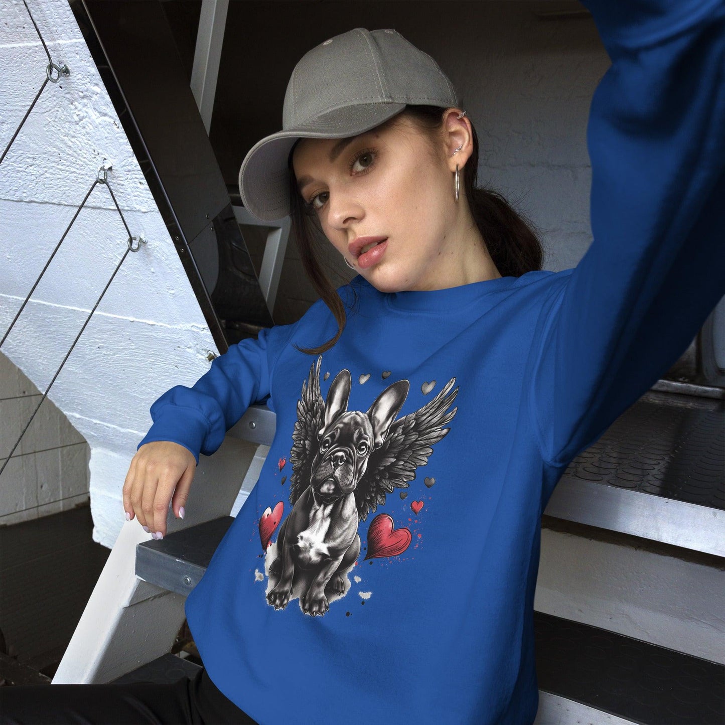 Angel Hearts Frenchie - Unisex Sweatshirt - Frenchie Emporium