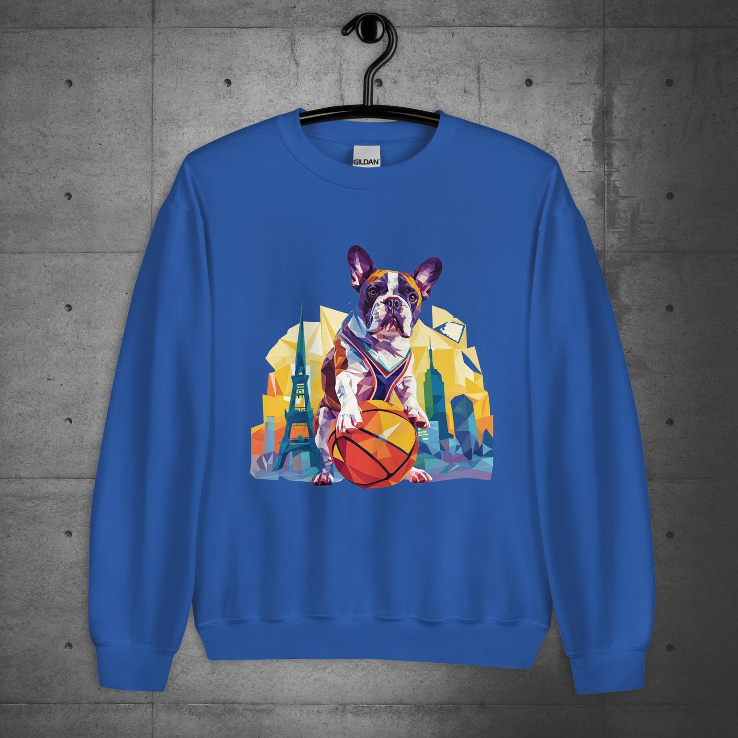 French Bulldog Hoops Hound in the City Unisex Sweater, - Frenchie Emporium