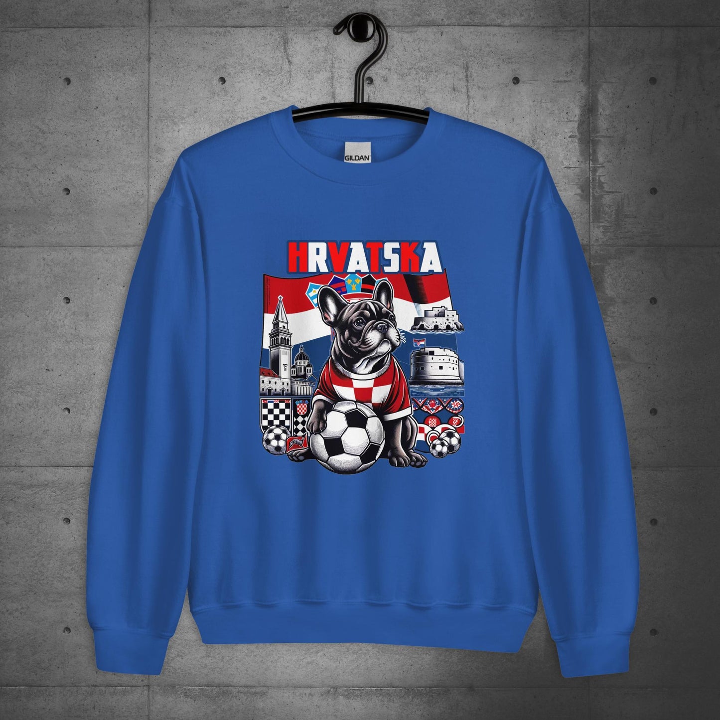 Frenchie Croatia -Hrvatska Football Fan Unisex Sweater - Frenchie Emporium
