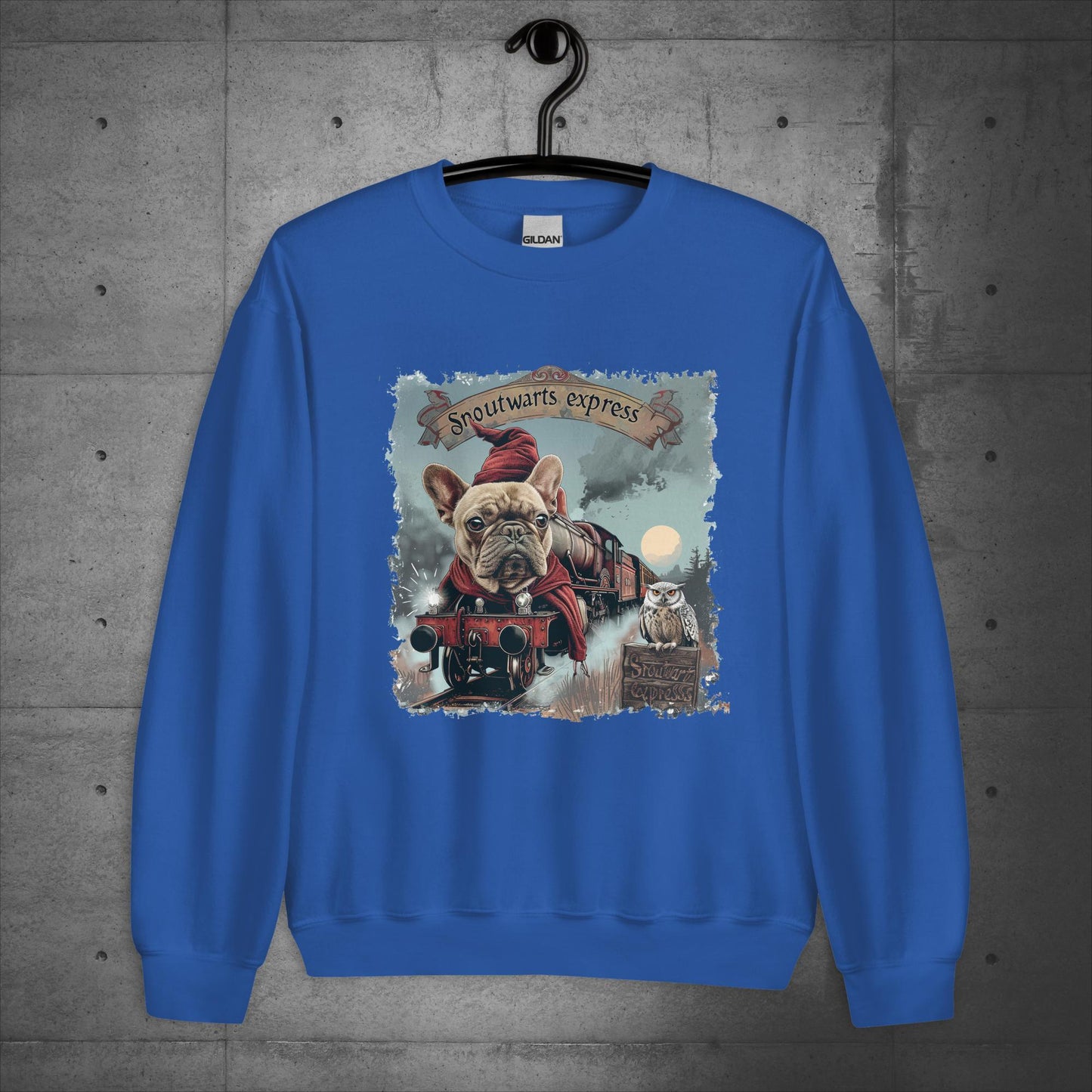 Unisex French Bulldog "Snoutwarts Express" Sweater/Sweatshirt - Frenchie Emporium