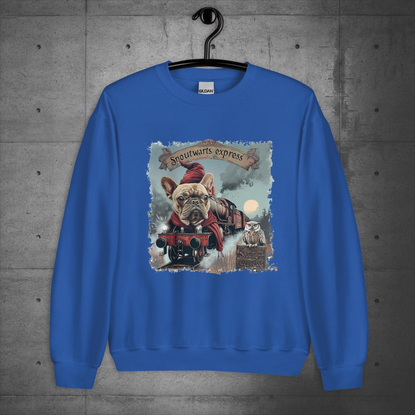 Unisex French Bulldog "Snoutwarts Express" Sweater/Sweatshirt