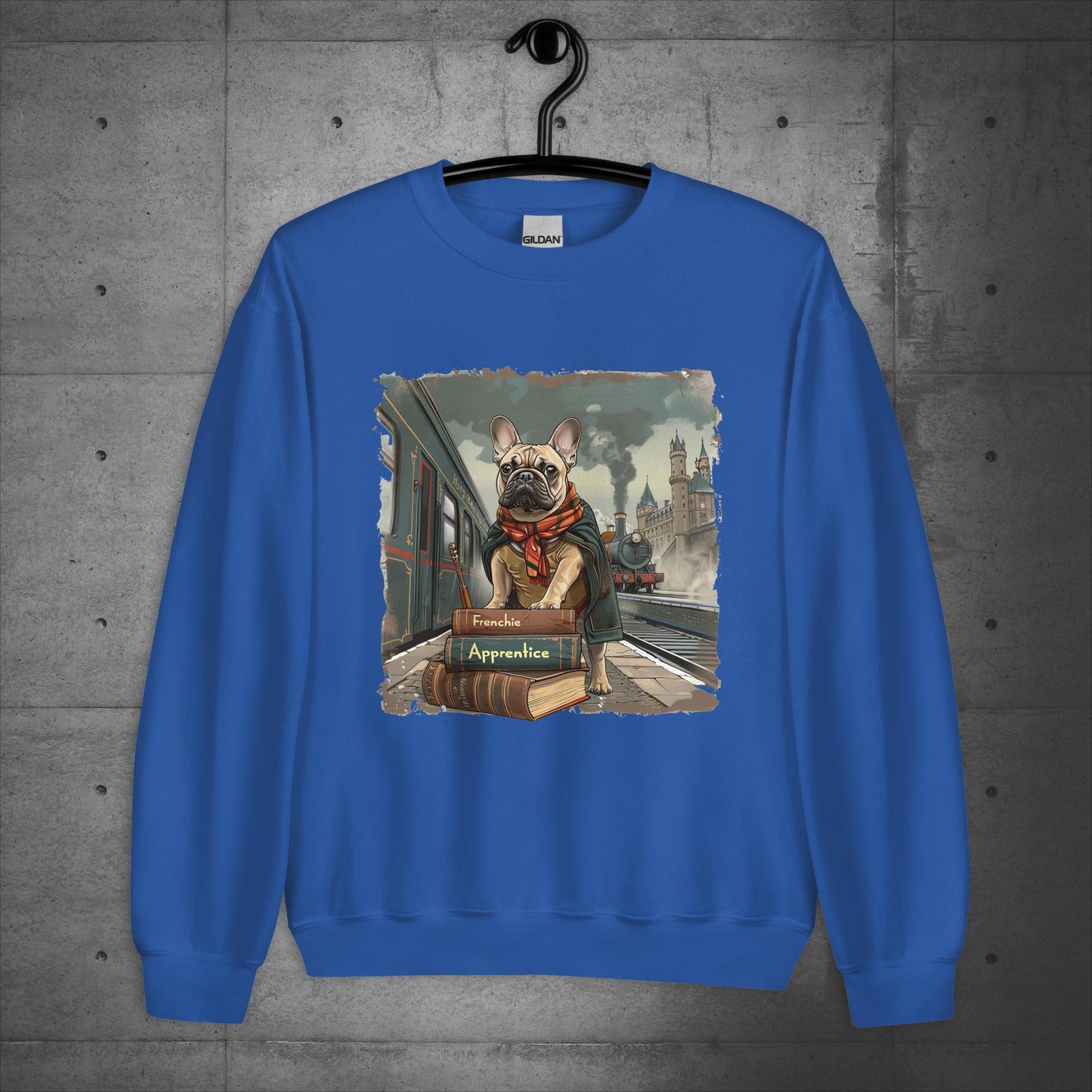 Unisex French Bulldog "Train to Wizardry" Sweater/Sweatshirt - Frenchie Emporium