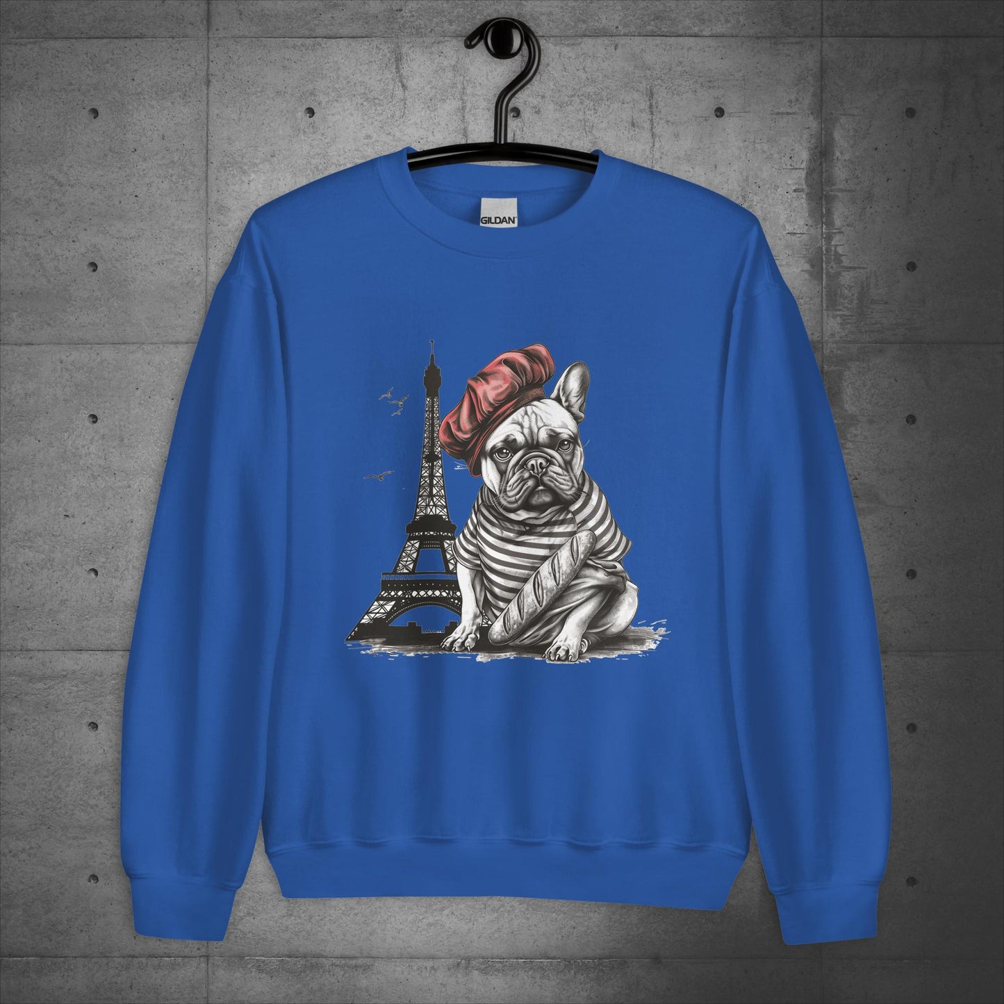 Unisex French Bulldog at the Eiffel Tower Sweater/Sweatshirt - Frenchie Emporium