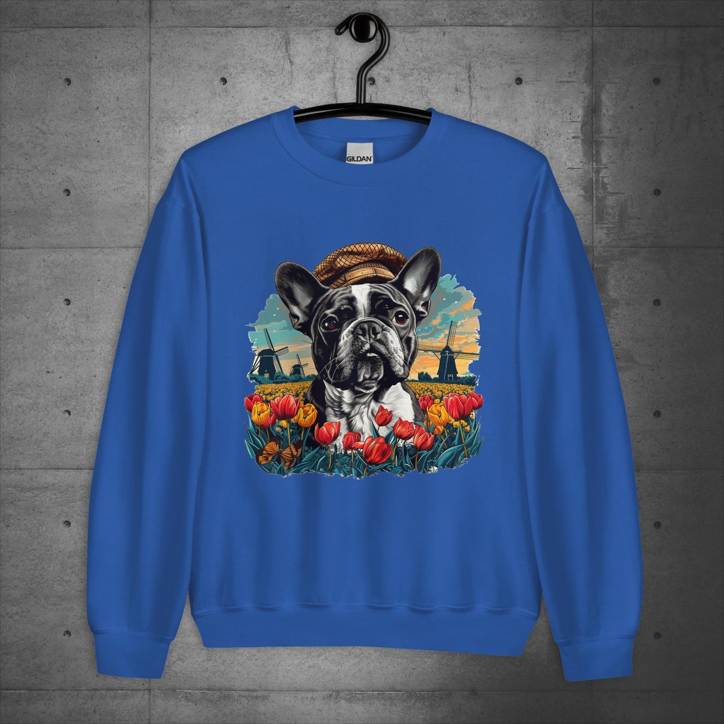 Tulip Field Frenchie - Unisex Sweater/Sweatshirt - Frenchie Emporium
