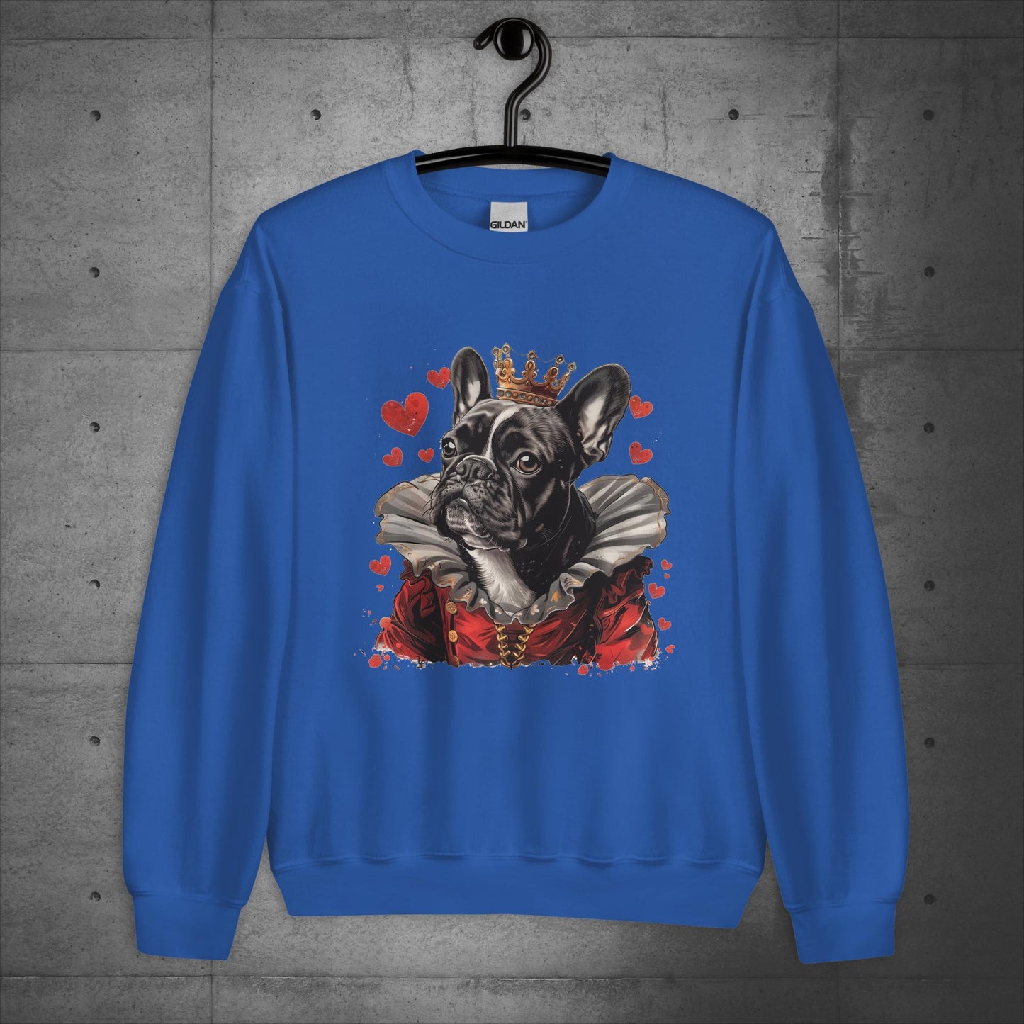 Queen of Hearts Frenchie - Unisex Sweatshirt - Frenchie Emporium
