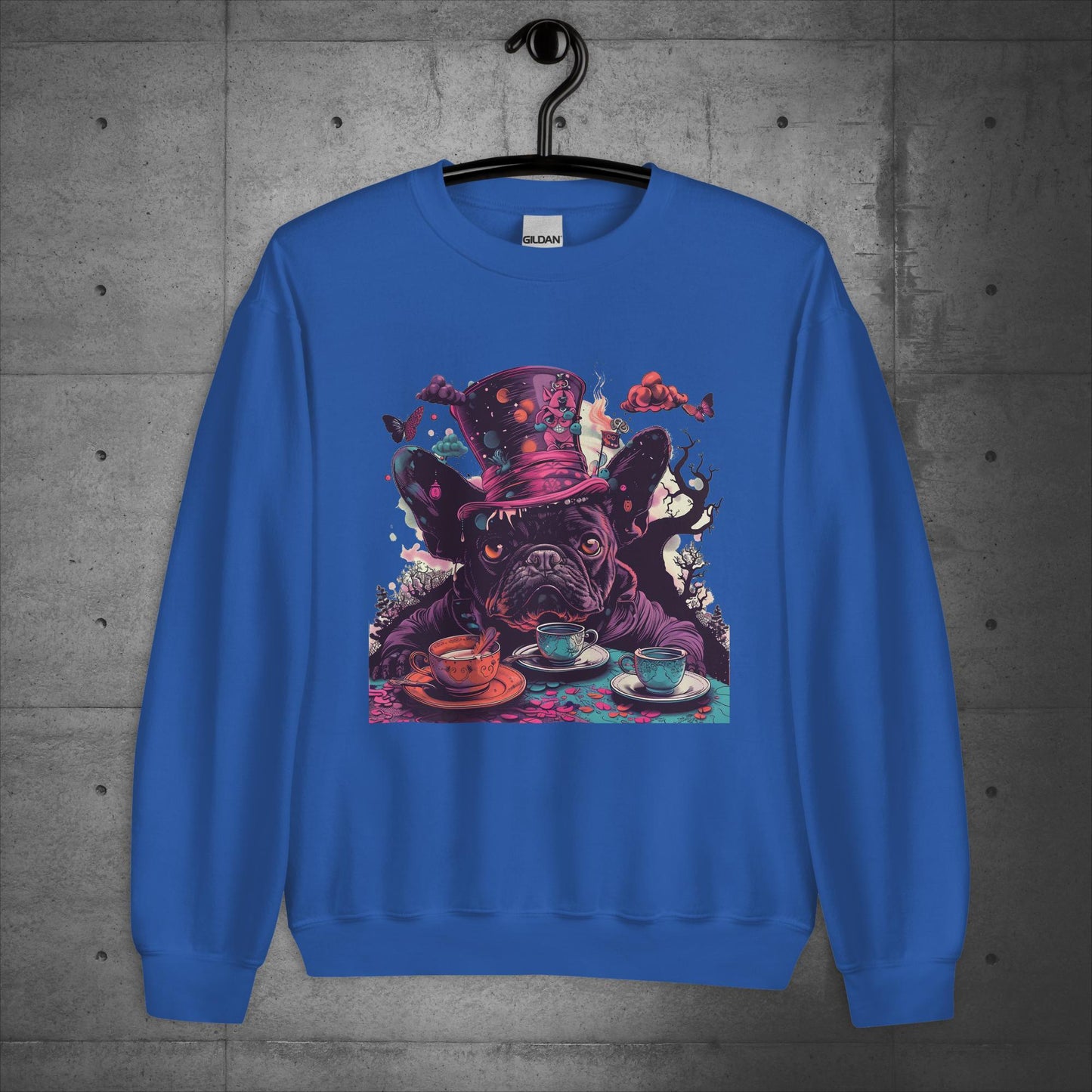 Alice in Wonderland Frenchie Tea Party- Unisex Sweatshirt/Sweater - Frenchie Emporium