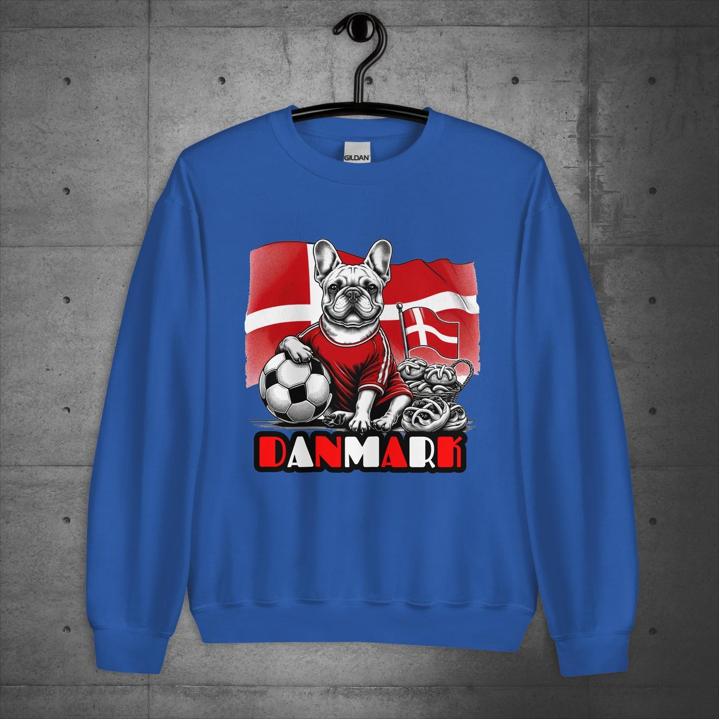 Frenchie Danmark Football Fan - Unisex Sweater / Sweatshirt - Frenchie Emporium