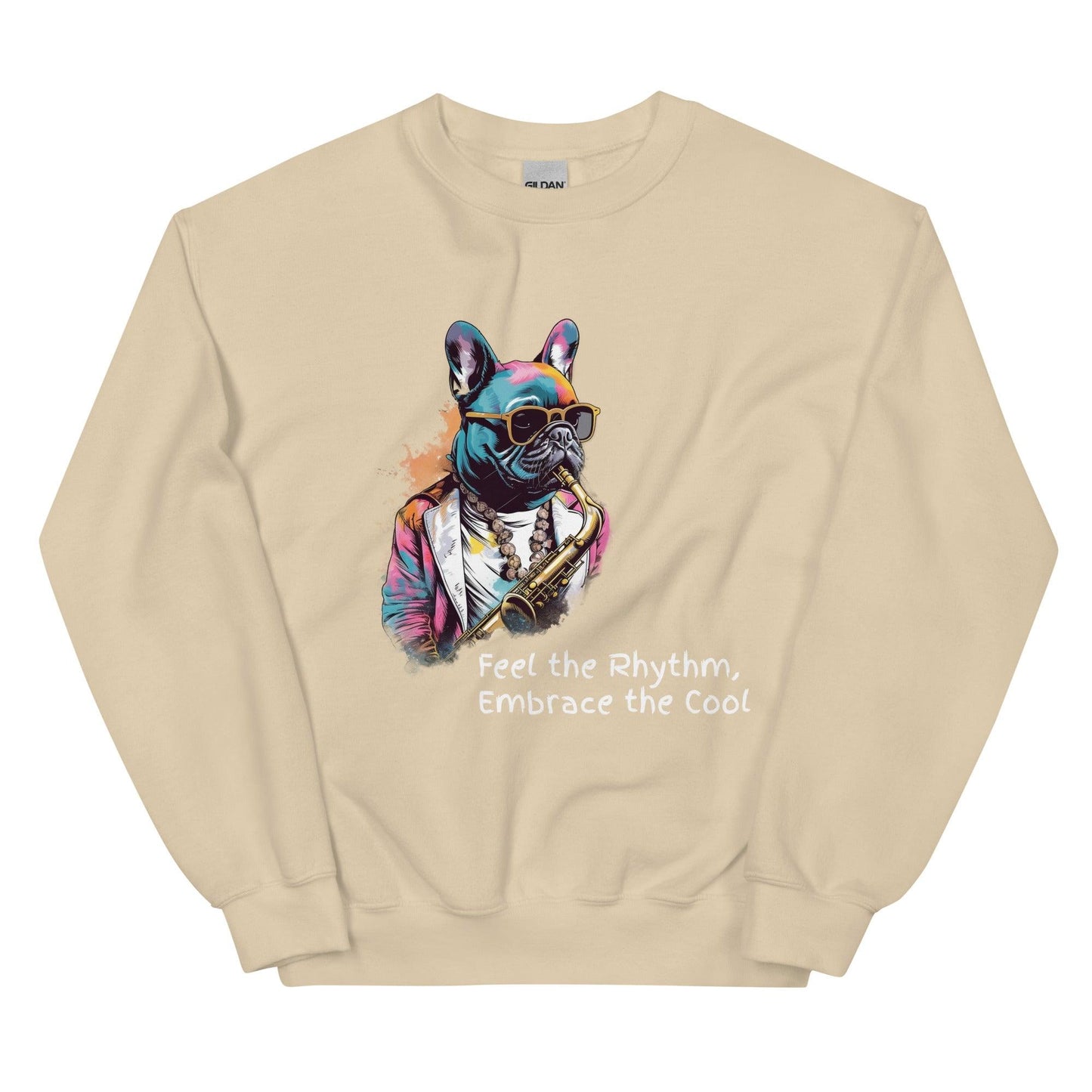 Jazzy Frenchie Saxophonist Unisex Sweater - Frenchie Emporium