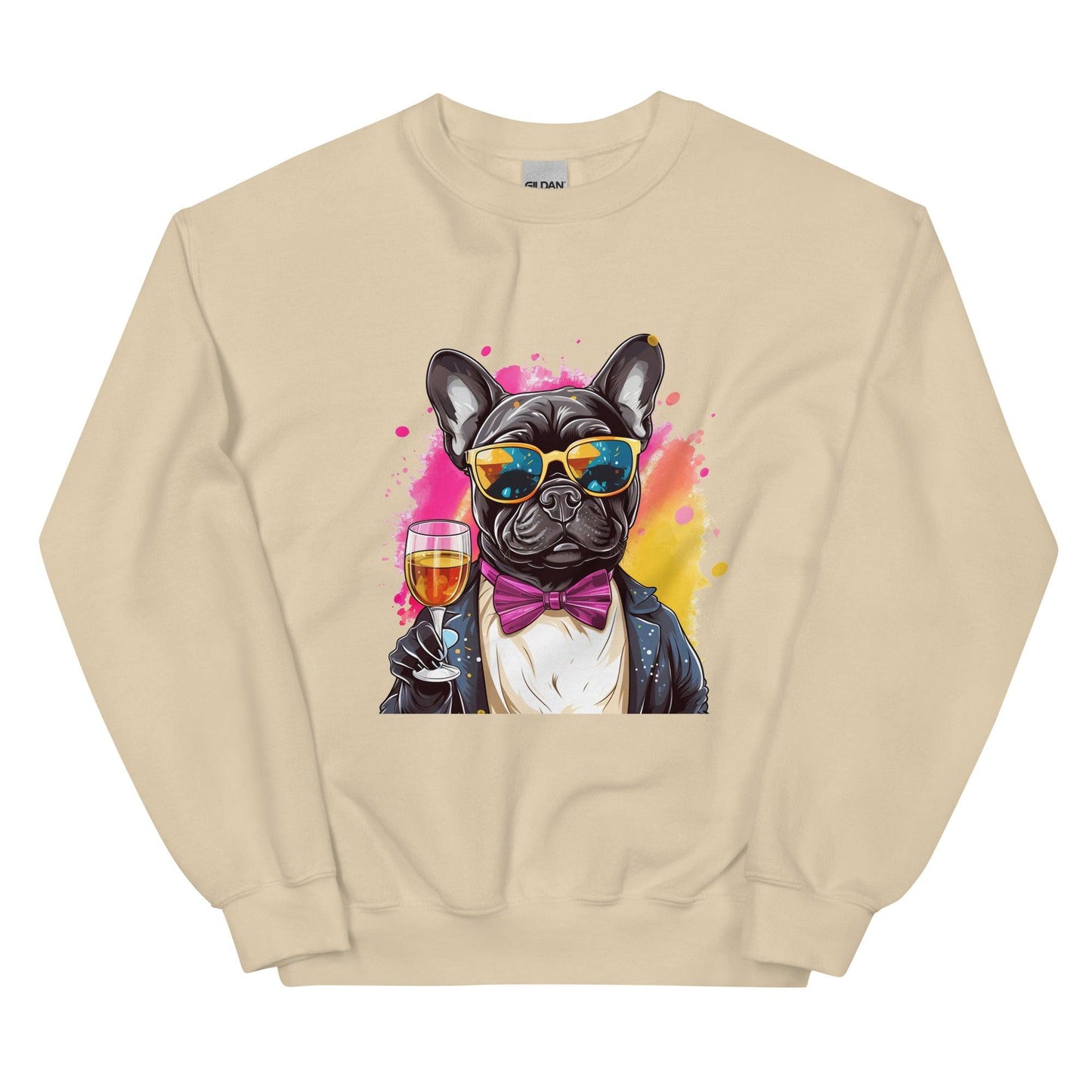 "Champagne Chic Frenchie" - Unisex Sweatshirt - Frenchie Emporium