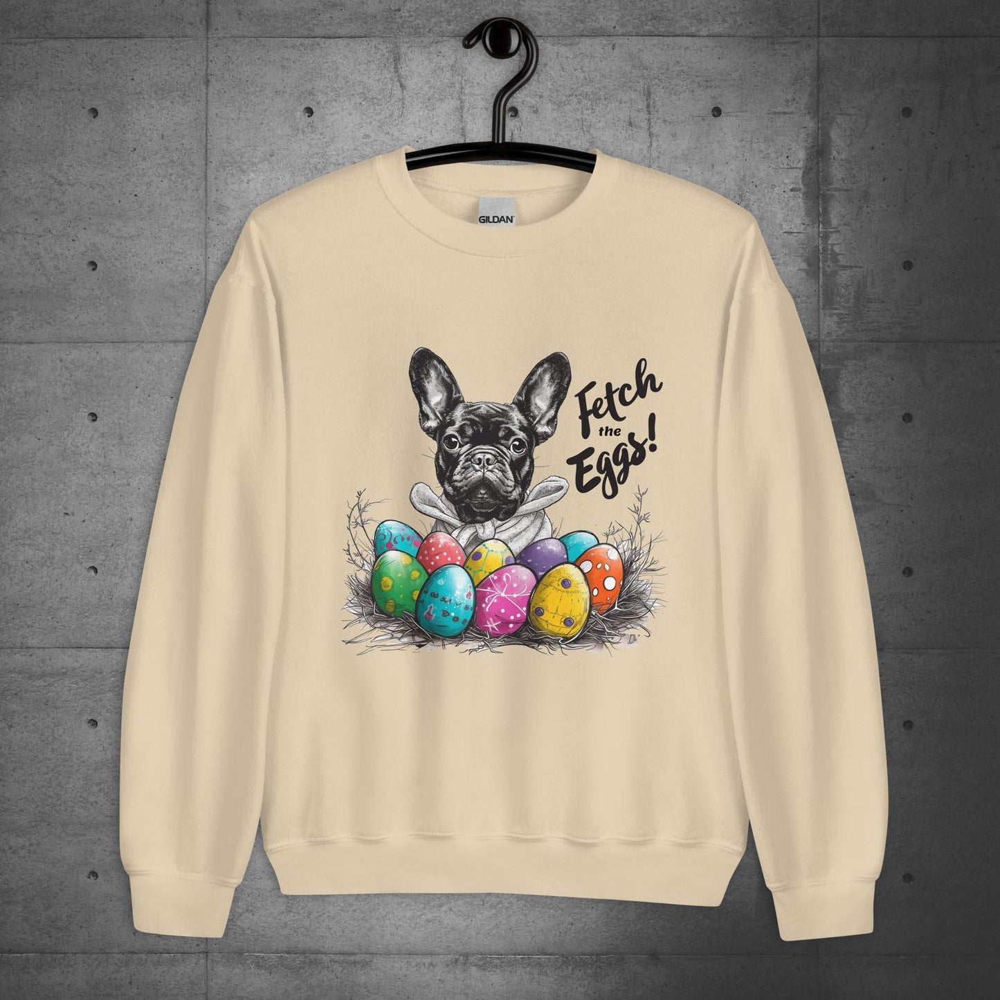 French Bulldog Fetch The Eggs Unisex Sweatshirt - Frenchie Emporium
