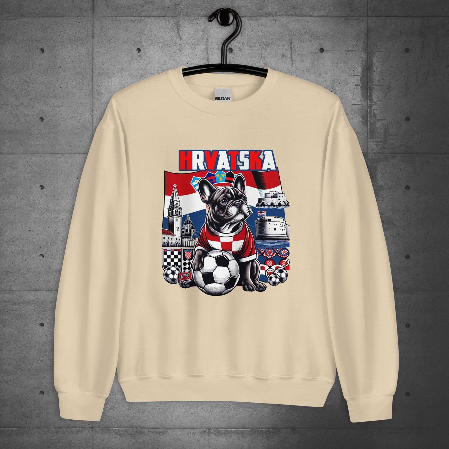 Frenchie Croatia -Hrvatska Football Fan Unisex Sweater - Frenchie Emporium