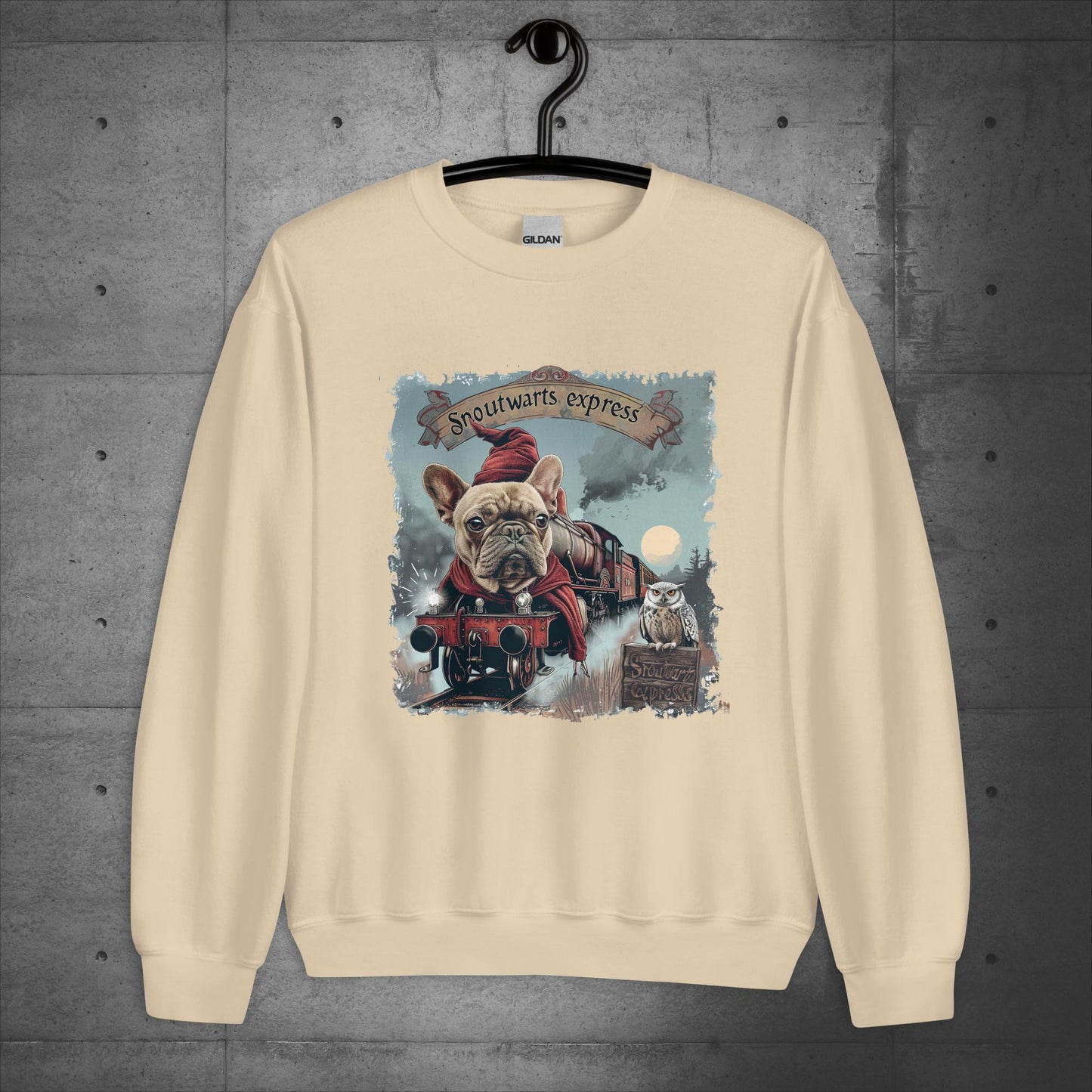 Unisex French Bulldog "Snoutwarts Express" Sweater/Sweatshirt - Frenchie Emporium