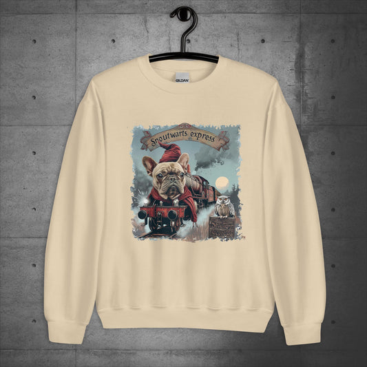 Unisex French Bulldog "Snoutwarts Express" Sweater/Sweatshirt - Frenchie Emporium