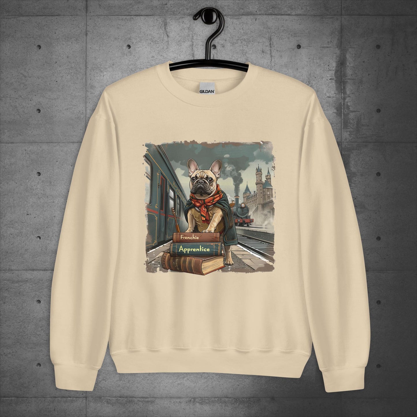 Unisex French Bulldog "Train to Wizardry" Sweater/Sweatshirt - Frenchie Emporium