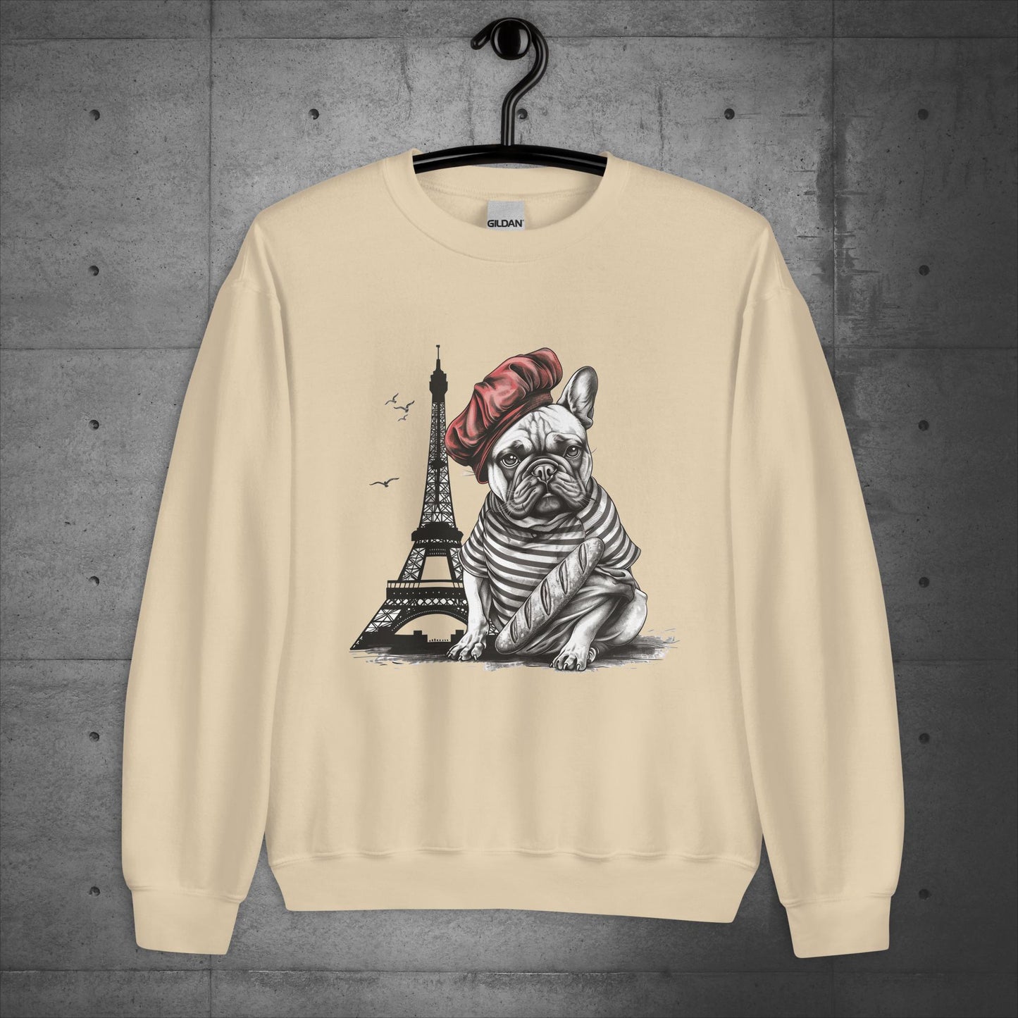 Unisex French Bulldog at the Eiffel Tower Sweater/Sweatshirt - Frenchie Emporium