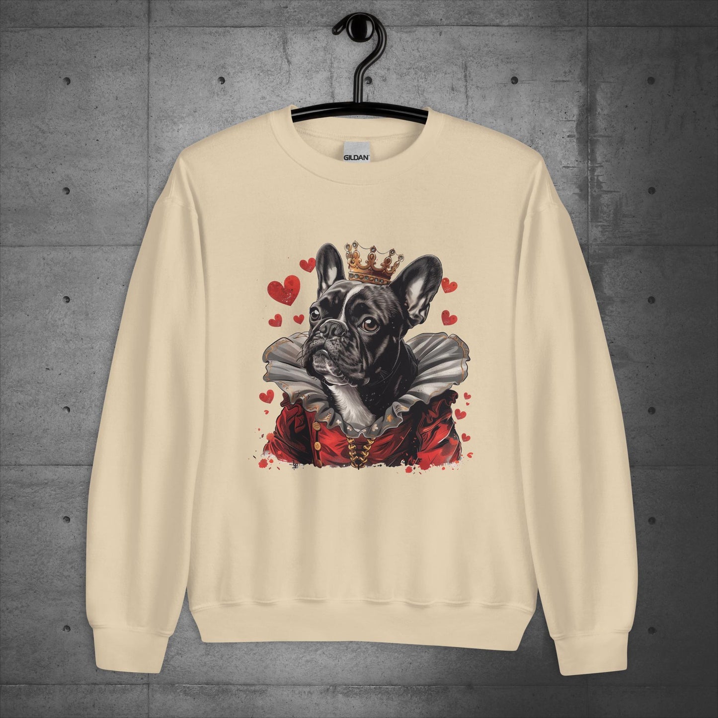 Queen of Hearts Frenchie - Unisex Sweatshirt - Frenchie Emporium