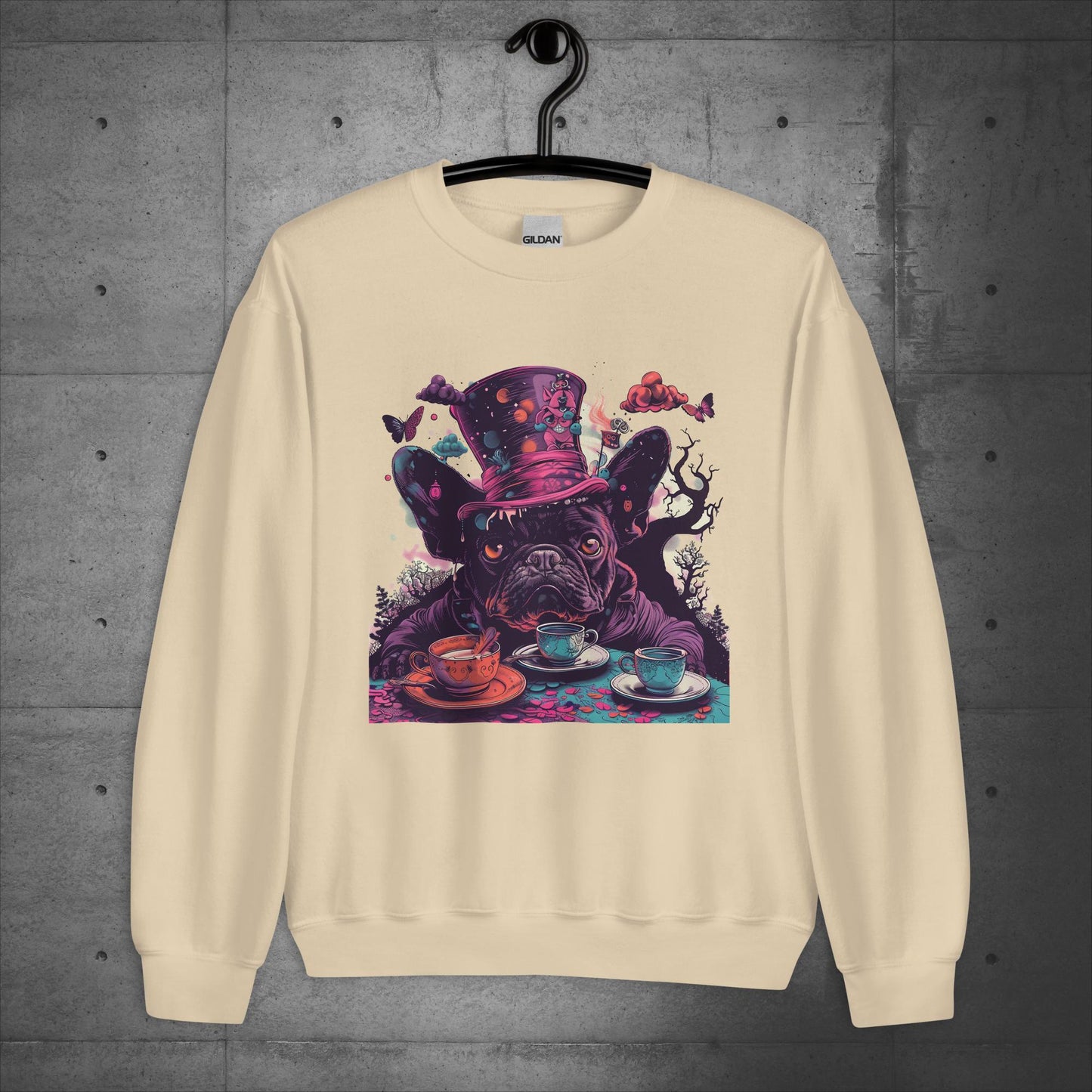 Alice in Wonderland Frenchie Tea Party- Unisex Sweatshirt/Sweater - Frenchie Emporium